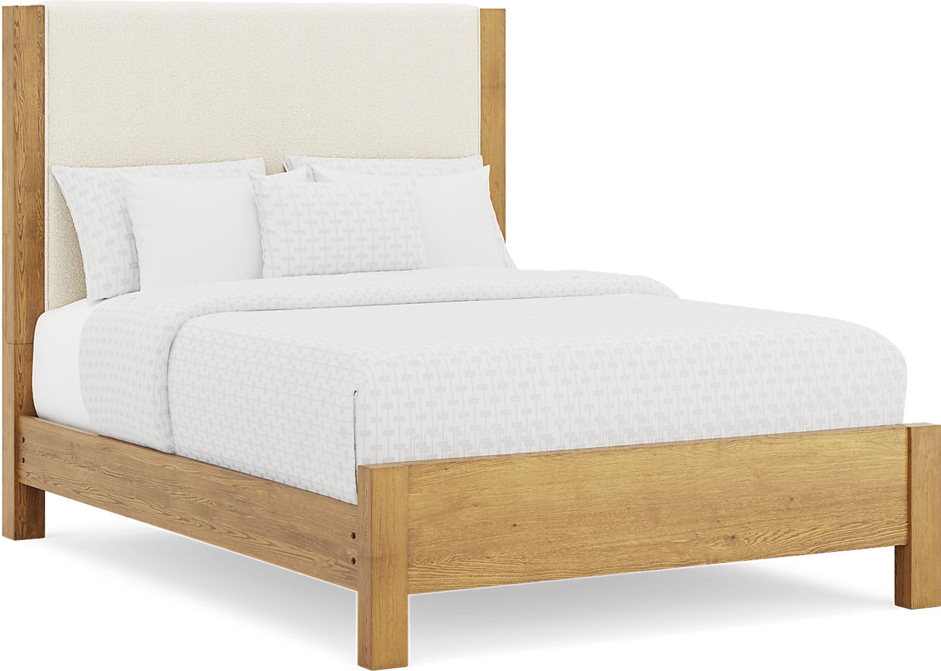 Ithaca Natural 5 Pc Queen Upholstered Bedroom - Image 2