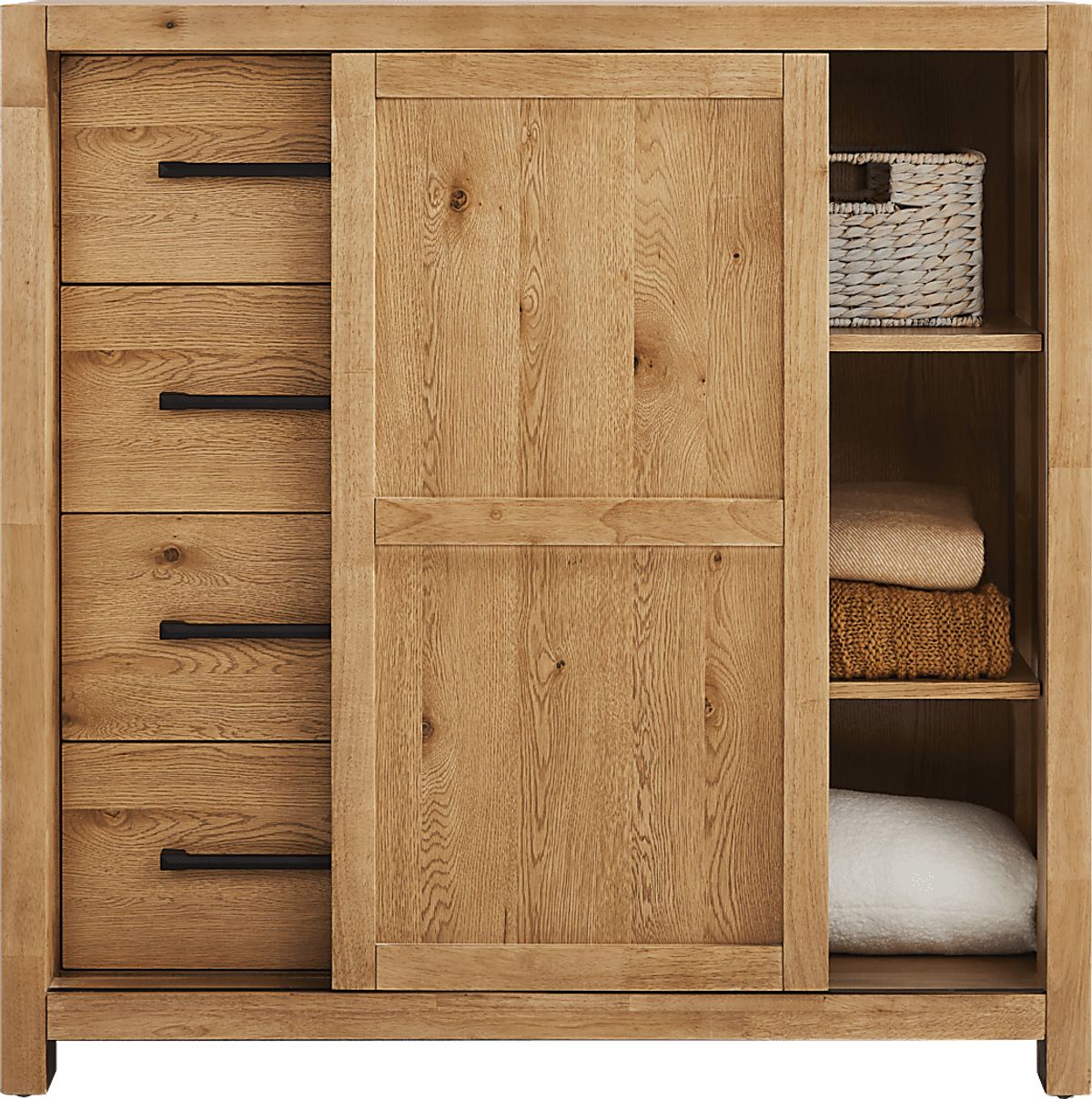Ithaca Natural Light Wood Sliding Door Chest | Rooms to Go