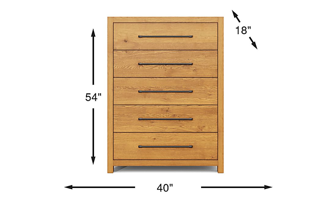 Ithaca Natural 5 Drawer Chest