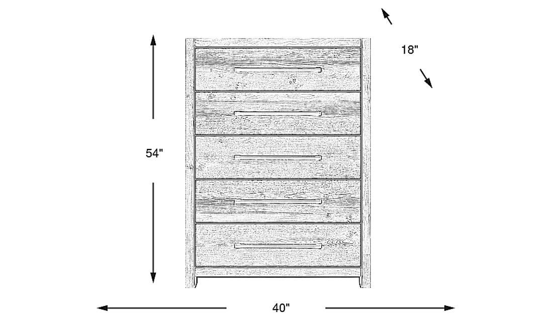 Ithaca Natural 5 Drawer Chest