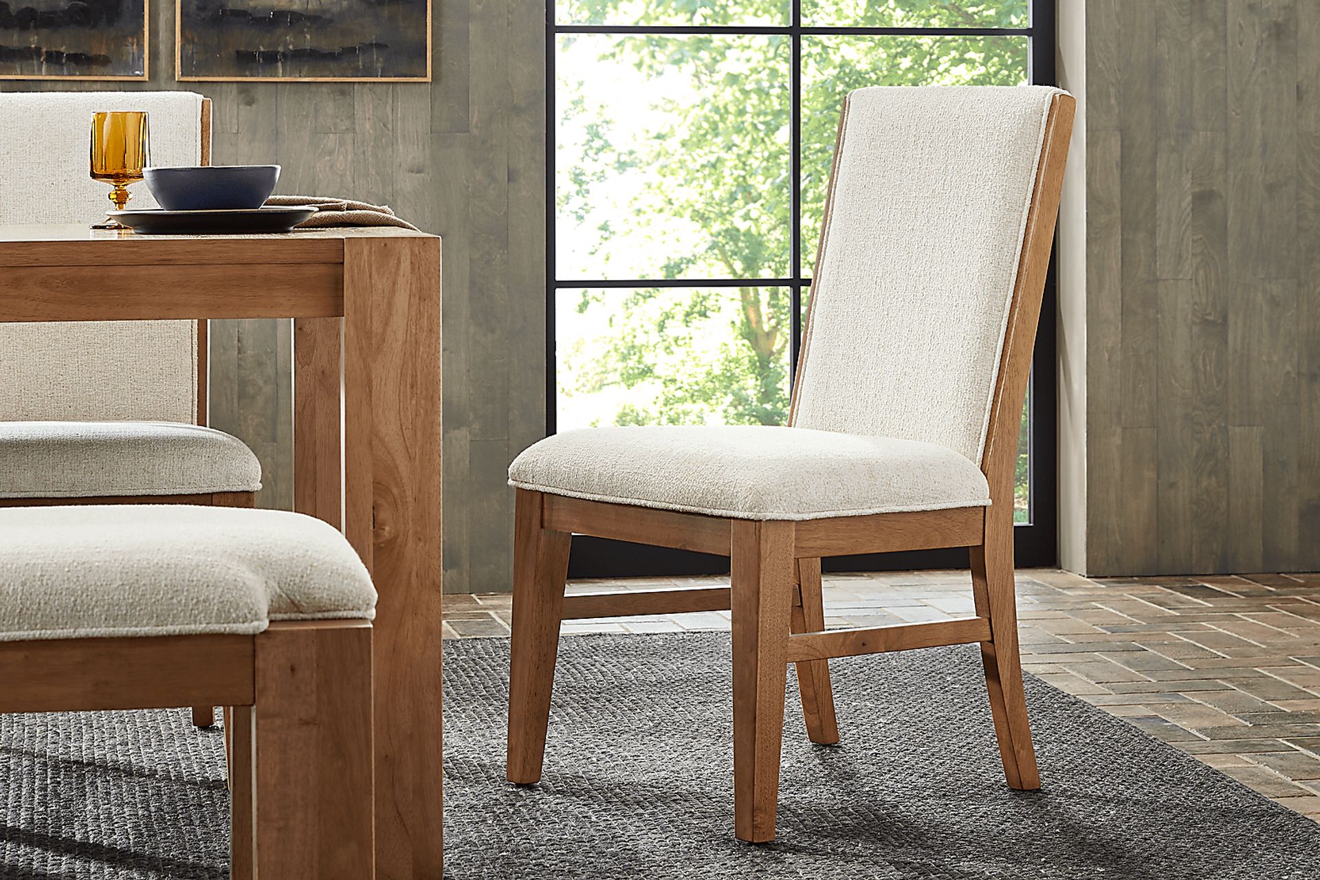 Ithaca Natural 5 Pc Dining Room with Upholstered Chairs - Image 10