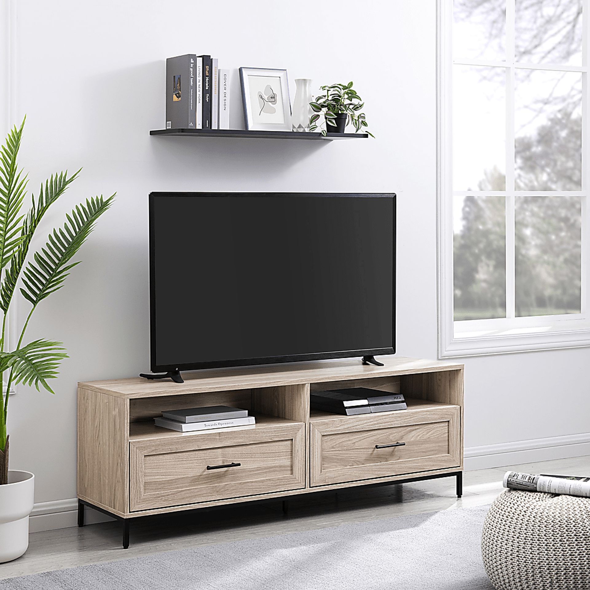 Ivellan Beige 2 Drawer TV Console - Image 3