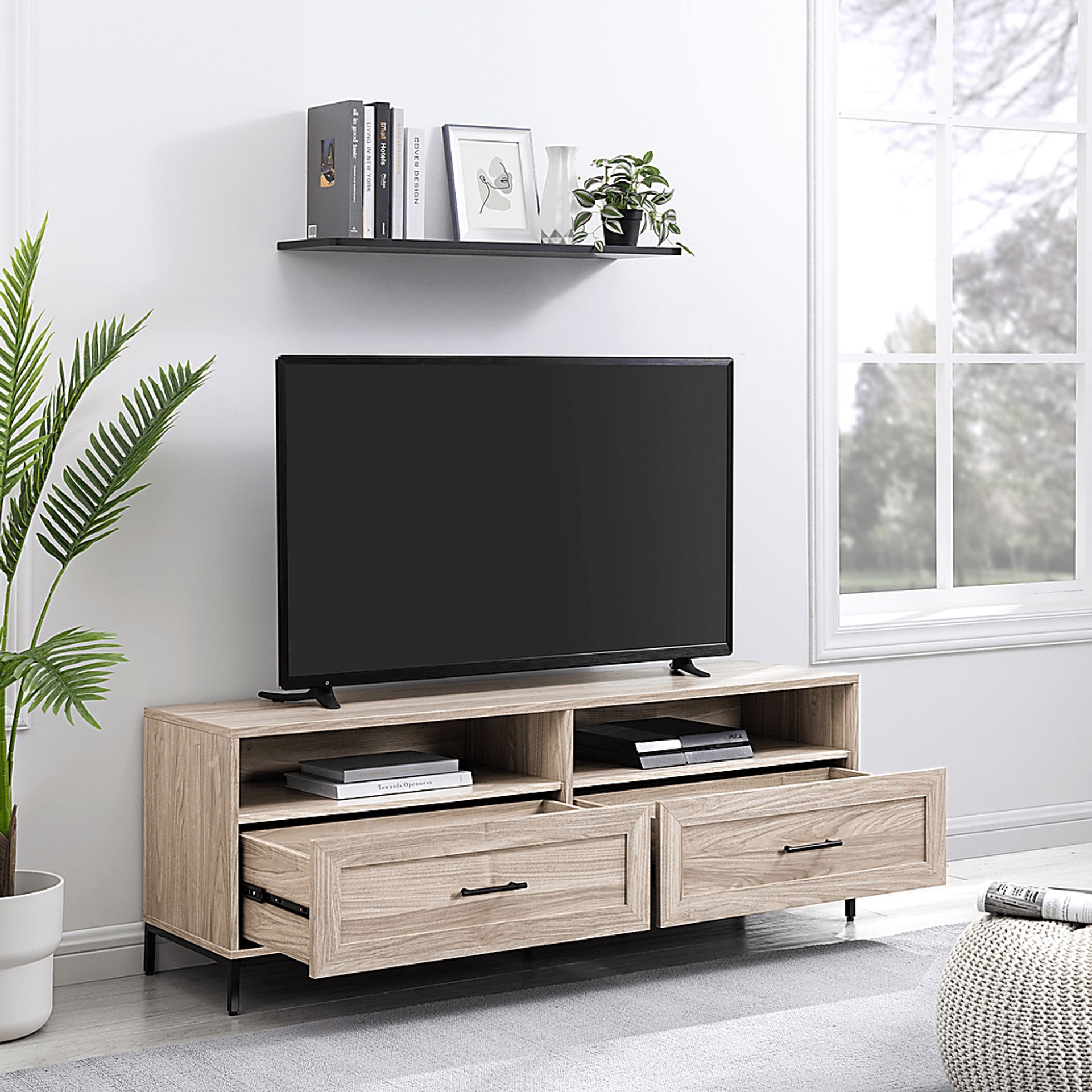 Ivellan Beige 2 Drawer TV Console - Image 4