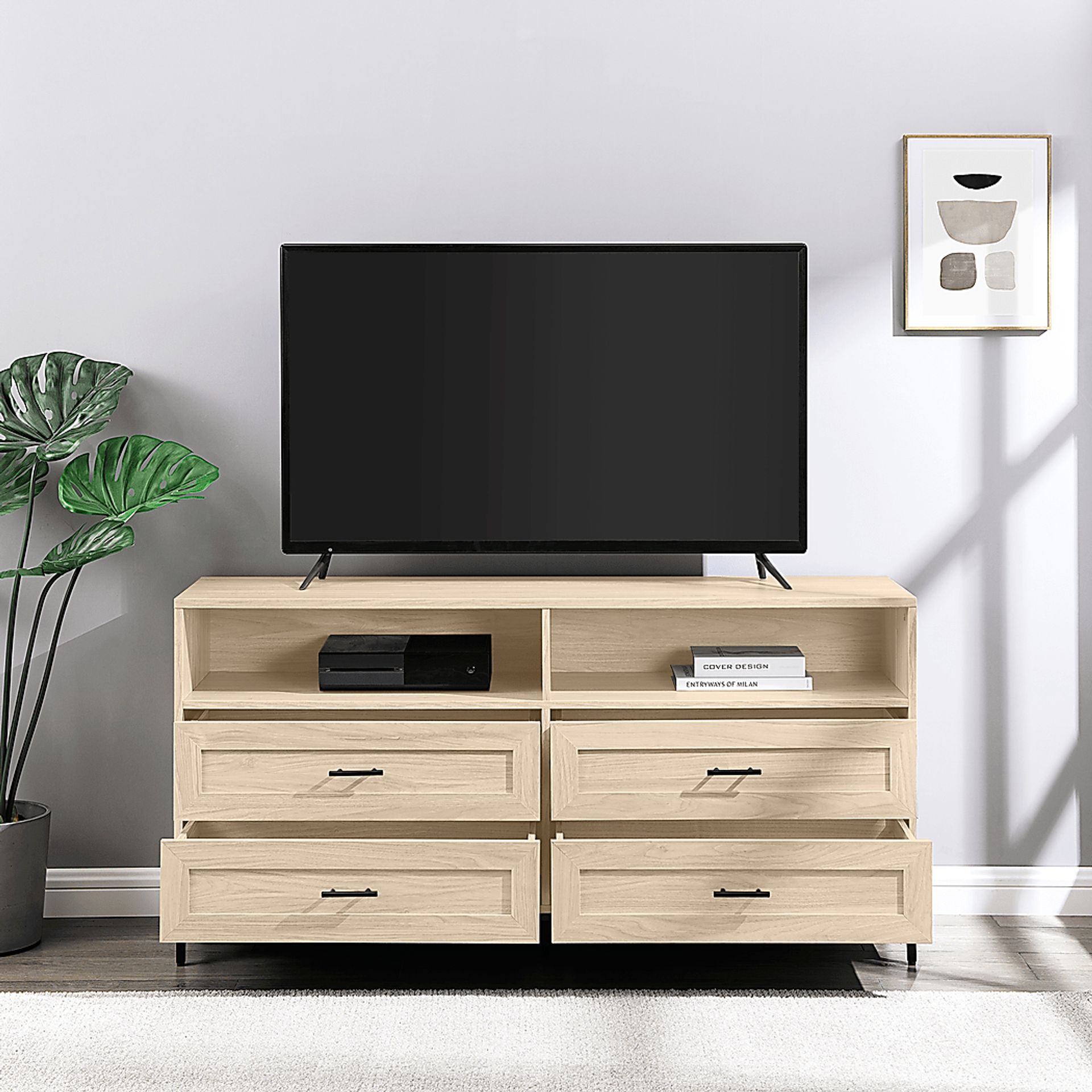 Ivellan Beige 4 Drawer TV Console - Image 3
