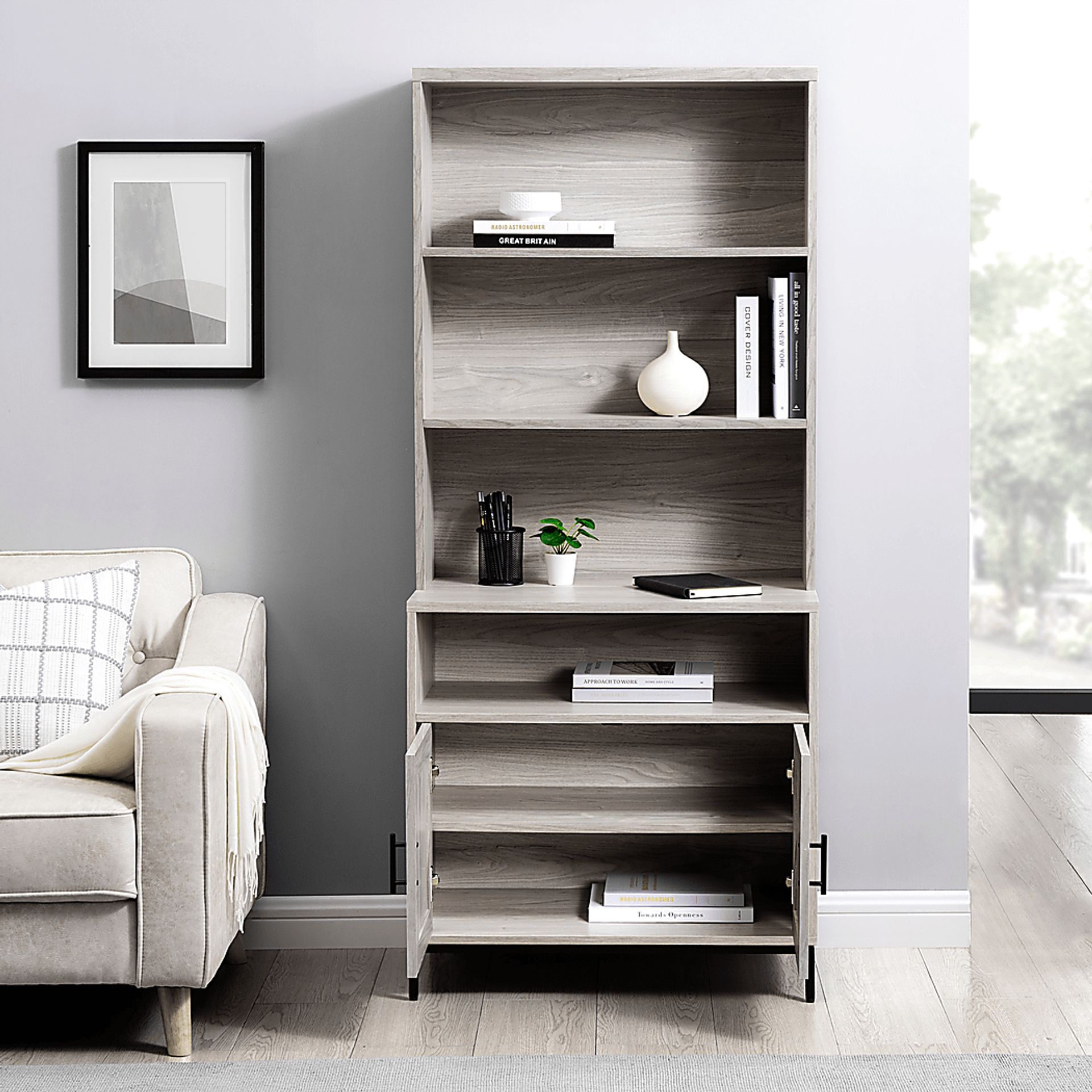 Ivellan Beige Bookcase - Image 3