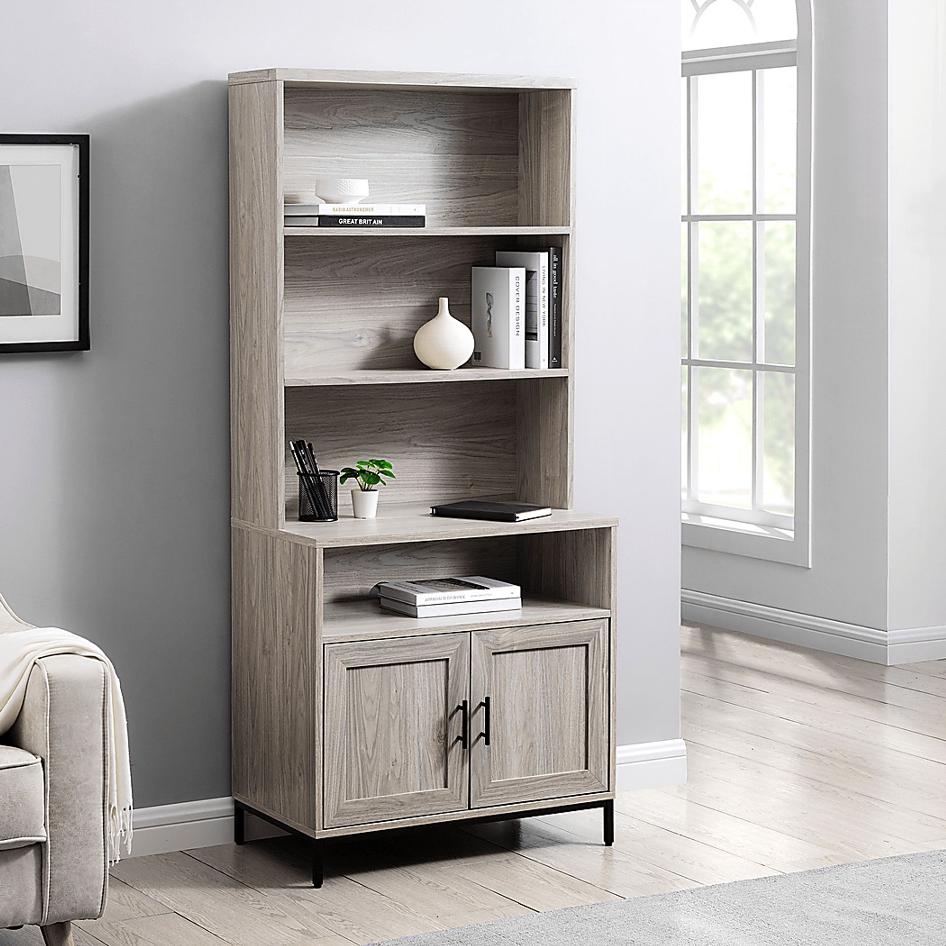 Ivellan Beige Bookcase - Image 4