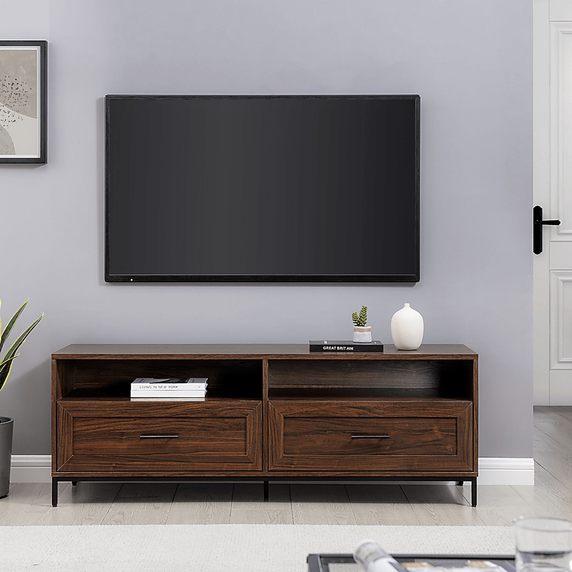 Ivellan Brown Dark Wood Tv Console | Rooms to Go