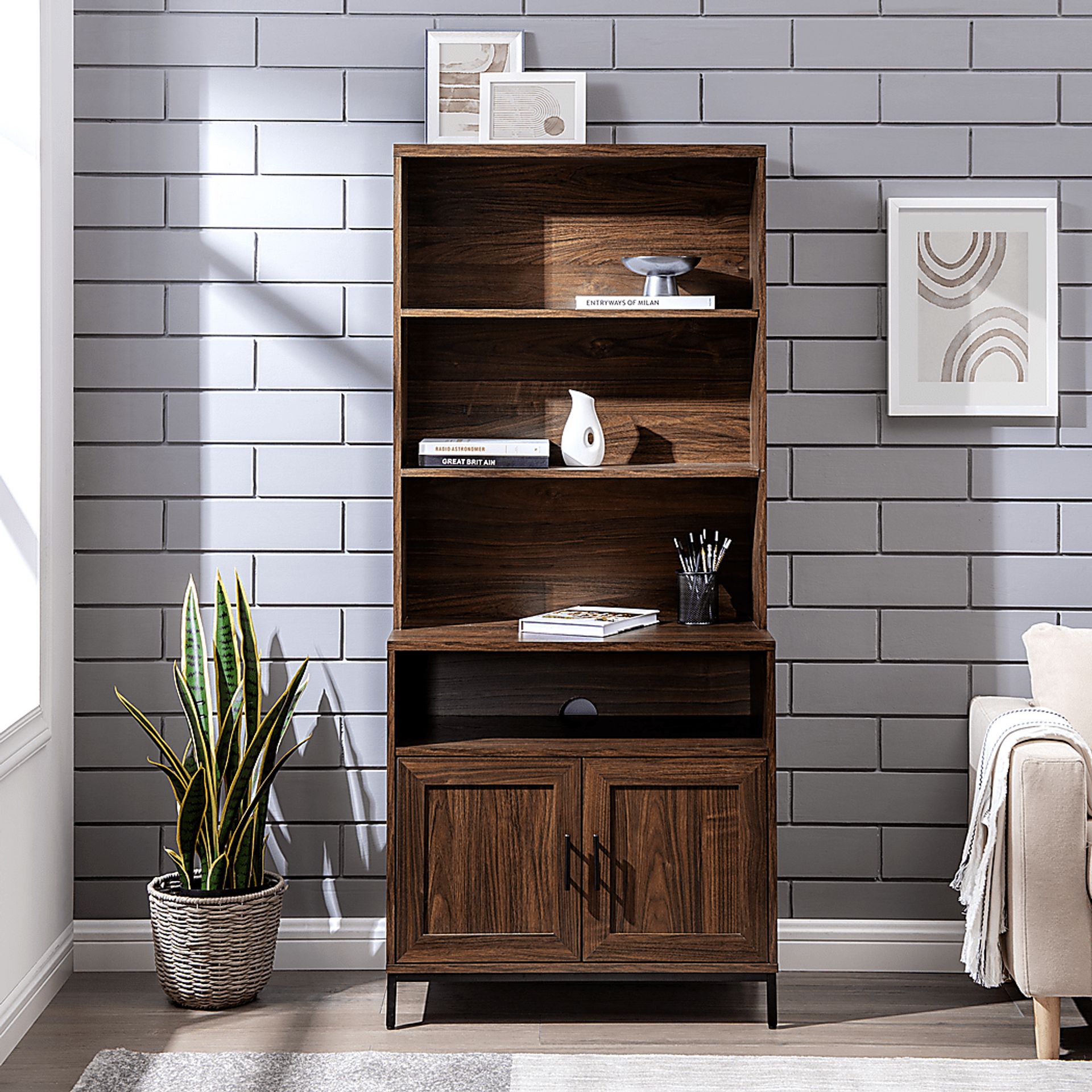 Ivellan Brown Bookcase - Image 2