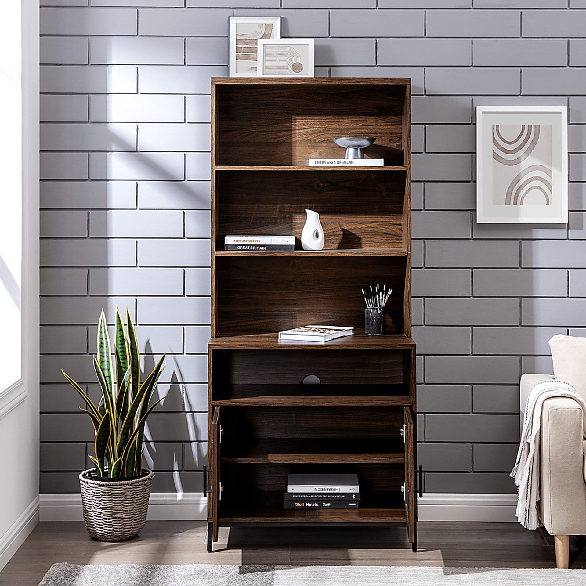 Ivellan Brown Bookcase - Image 3