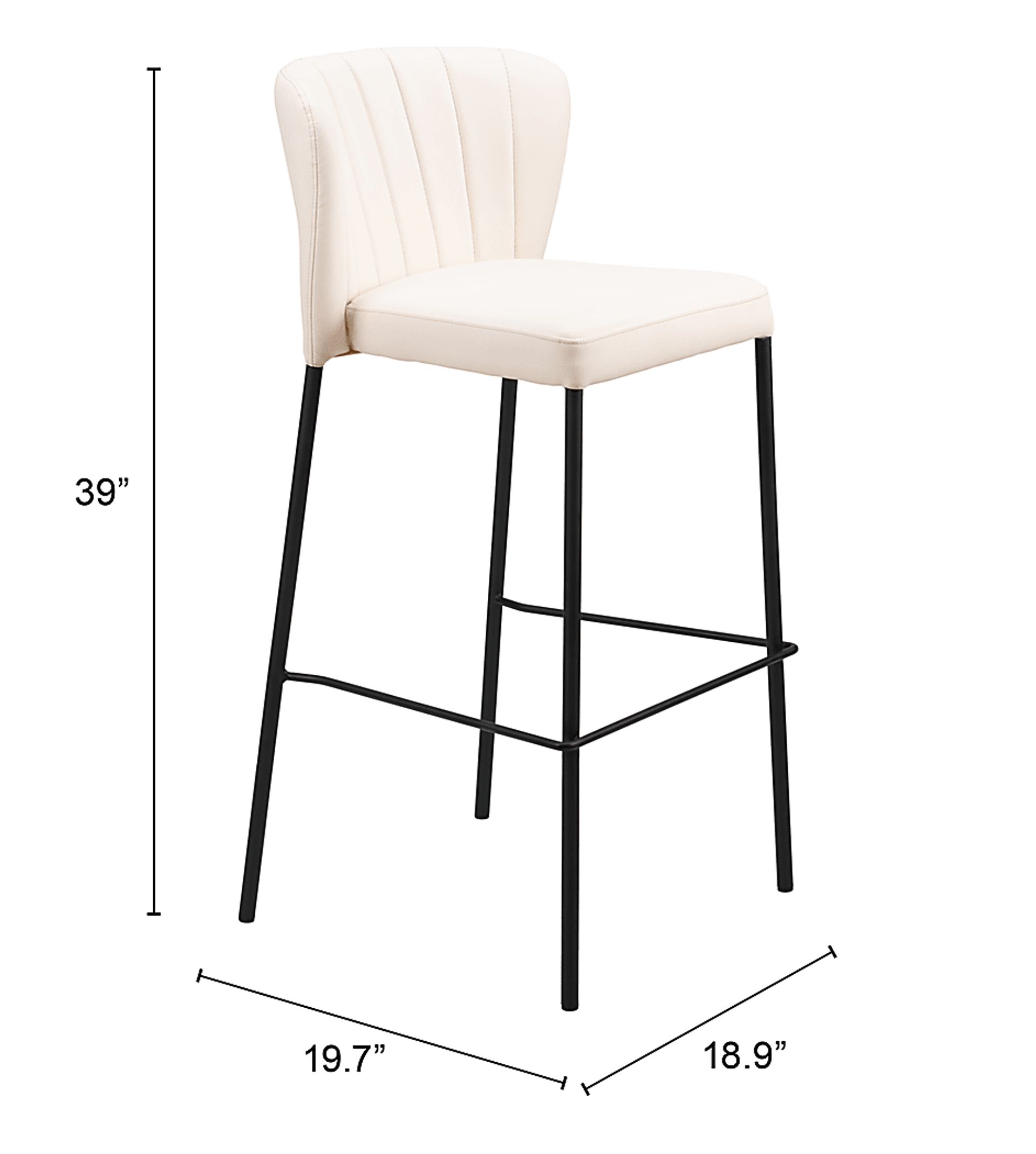 Ivie Beige Barstool, Set of 2 - Image 10