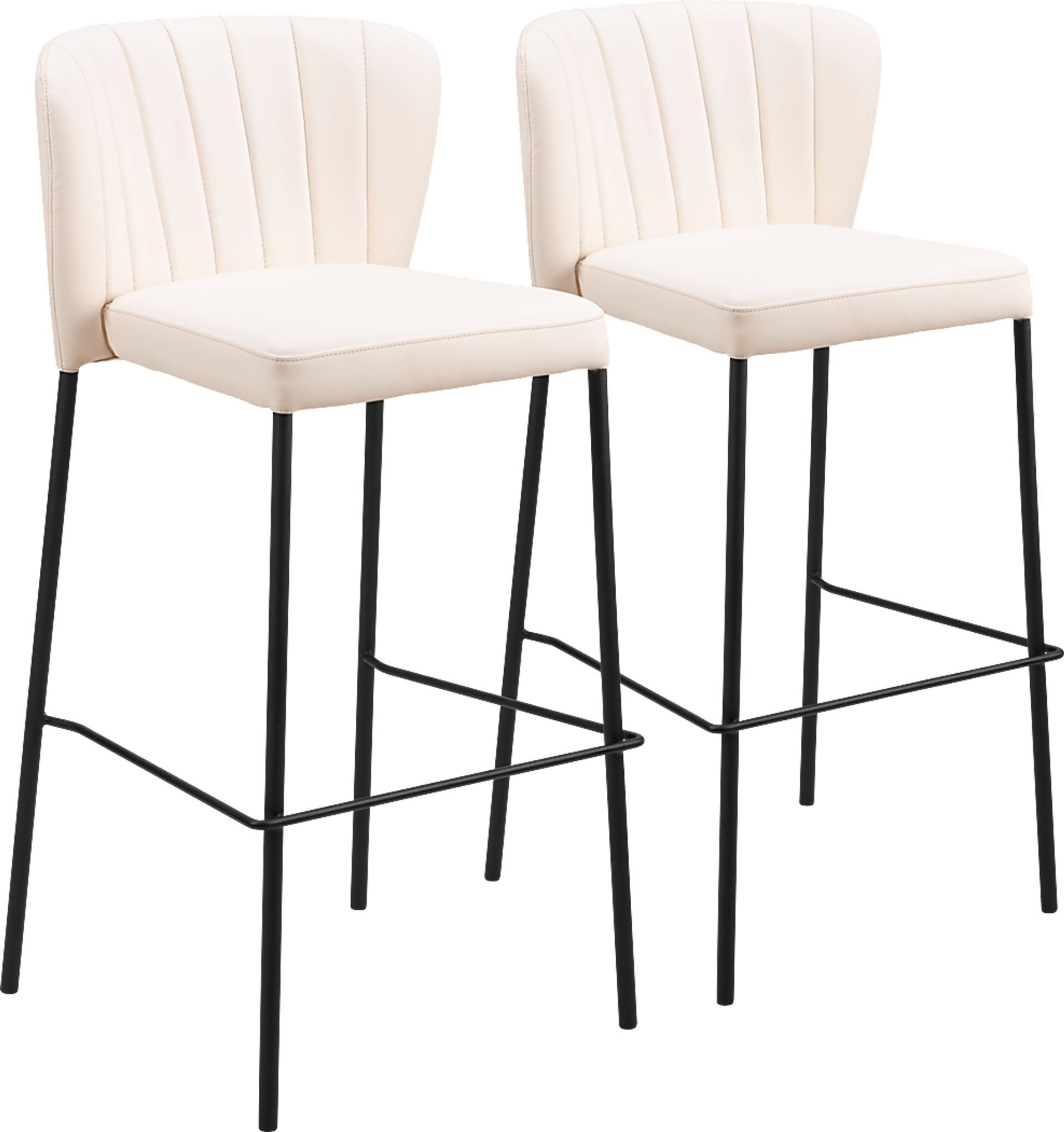 Ivie Beige Barstool, Set of 2 - Image 1