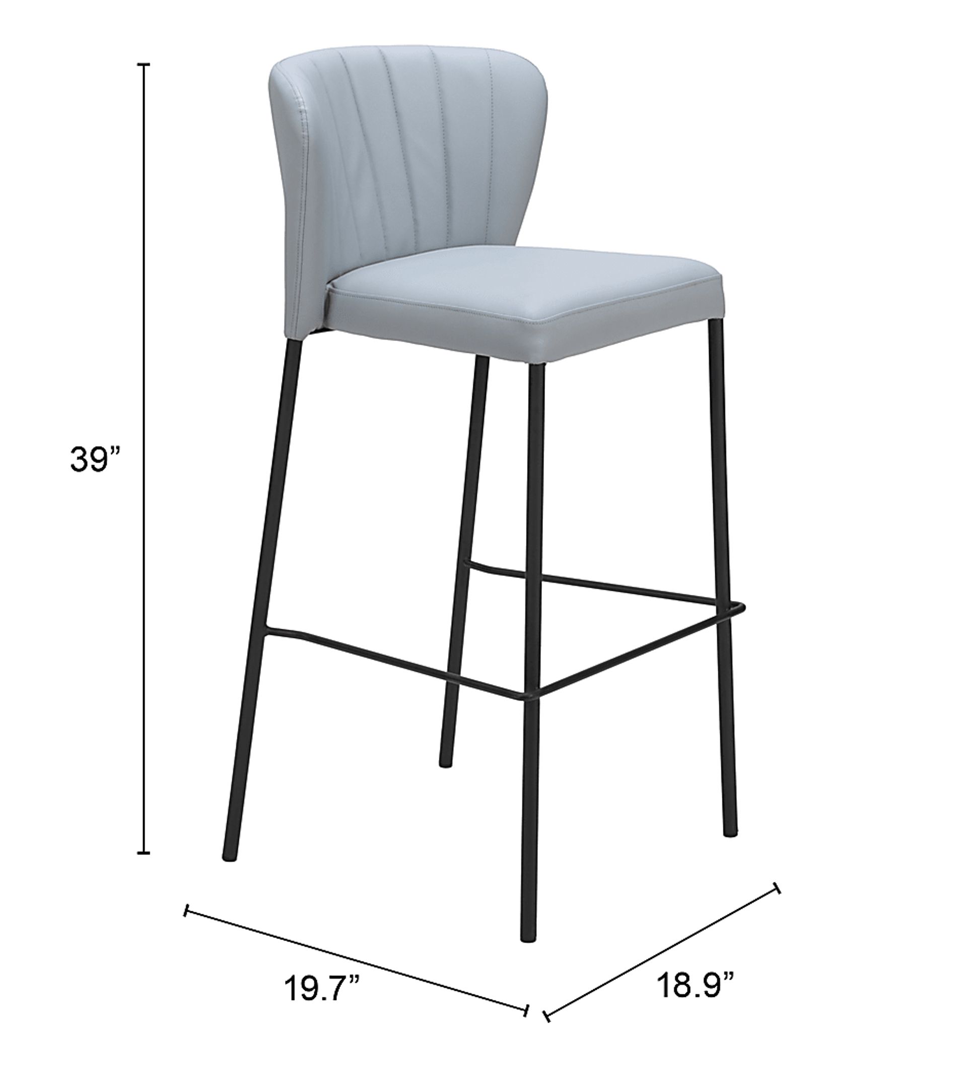 Ivie Gray Barstool, Set of 2 - Image 10