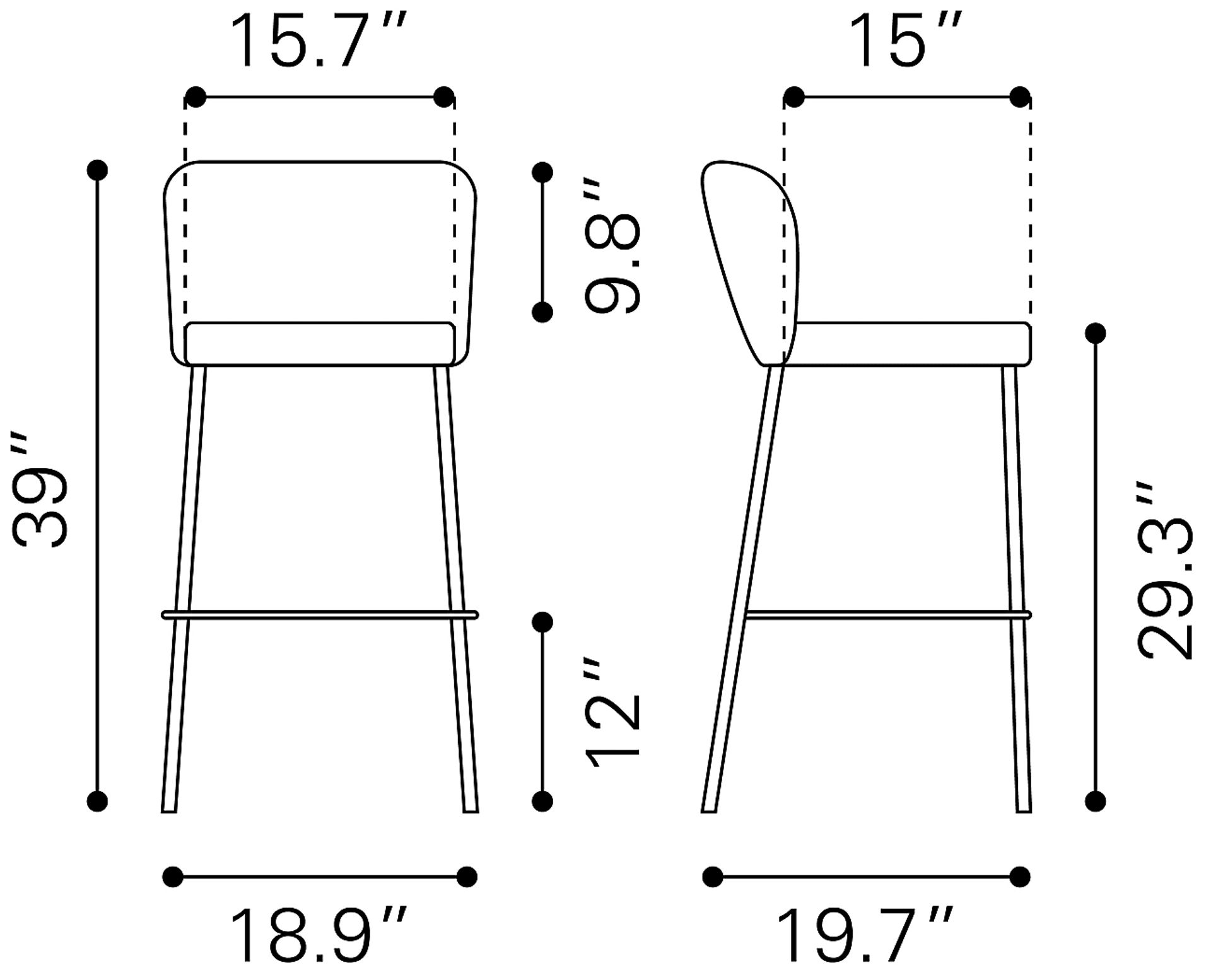 Ivie Gray Barstool, Set of 2 - Image 11