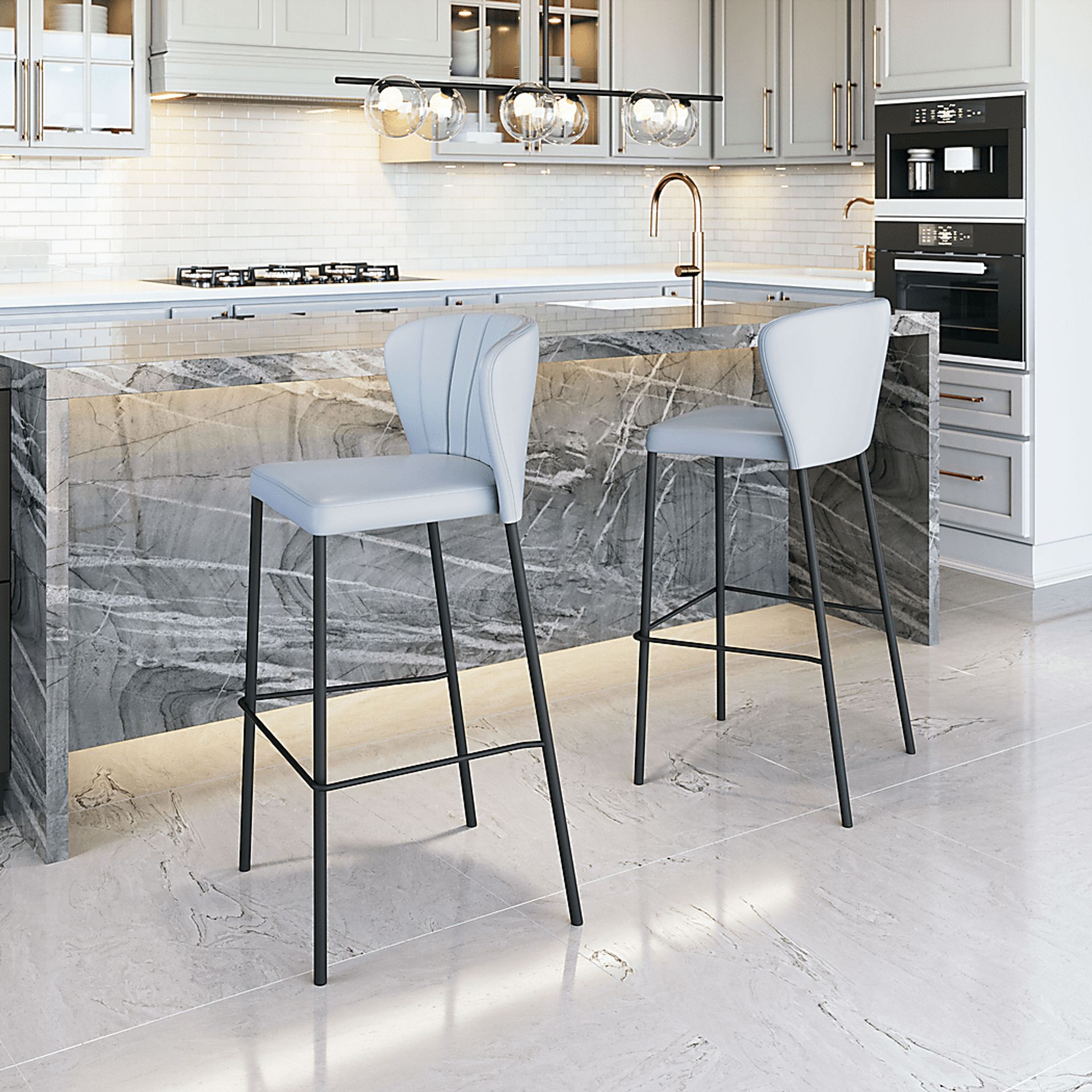 Ivie Gray Barstool, Set of 2 - Image 2