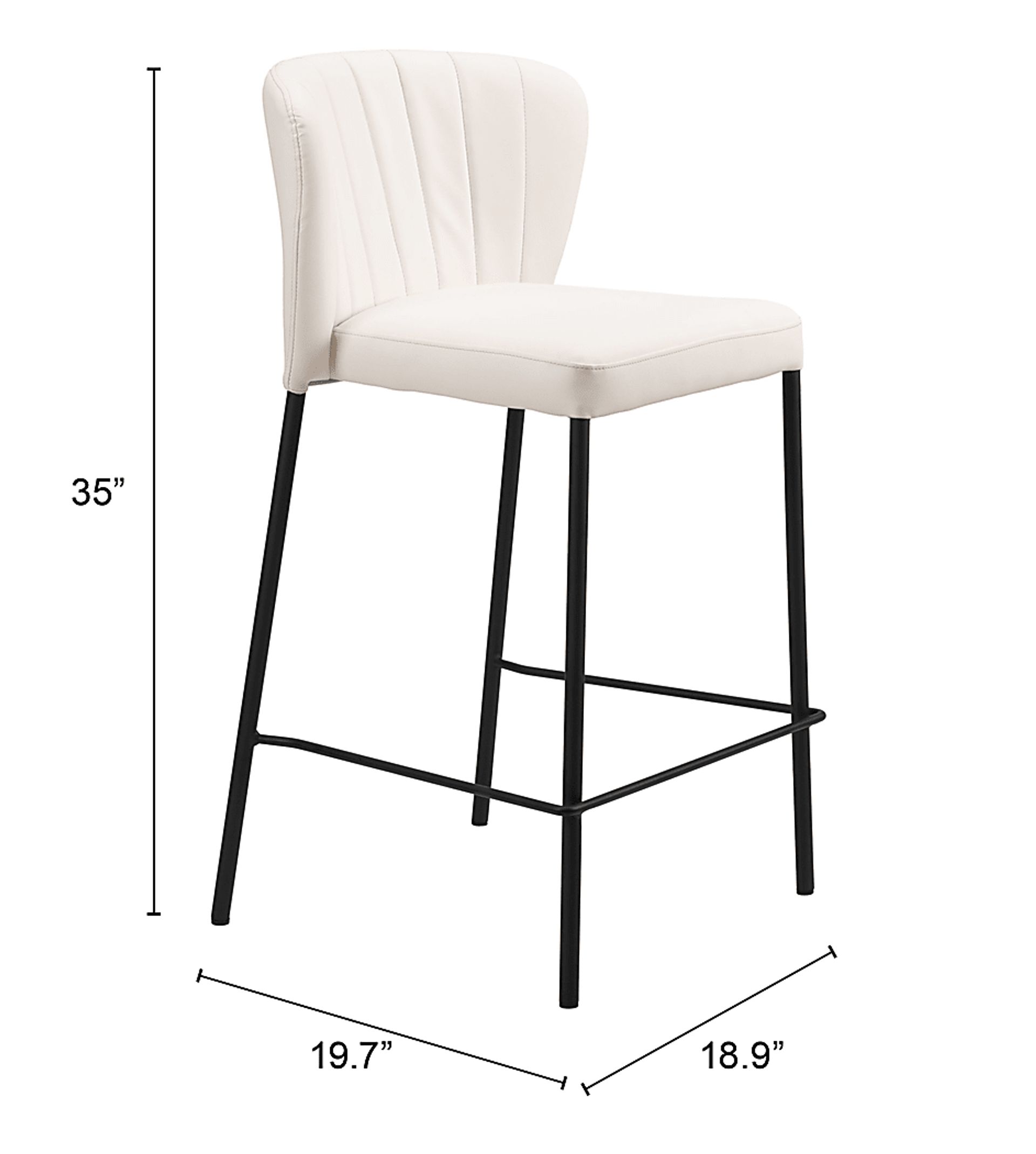 Ivie White Counter Height Stool, Set of 2 - Image 9