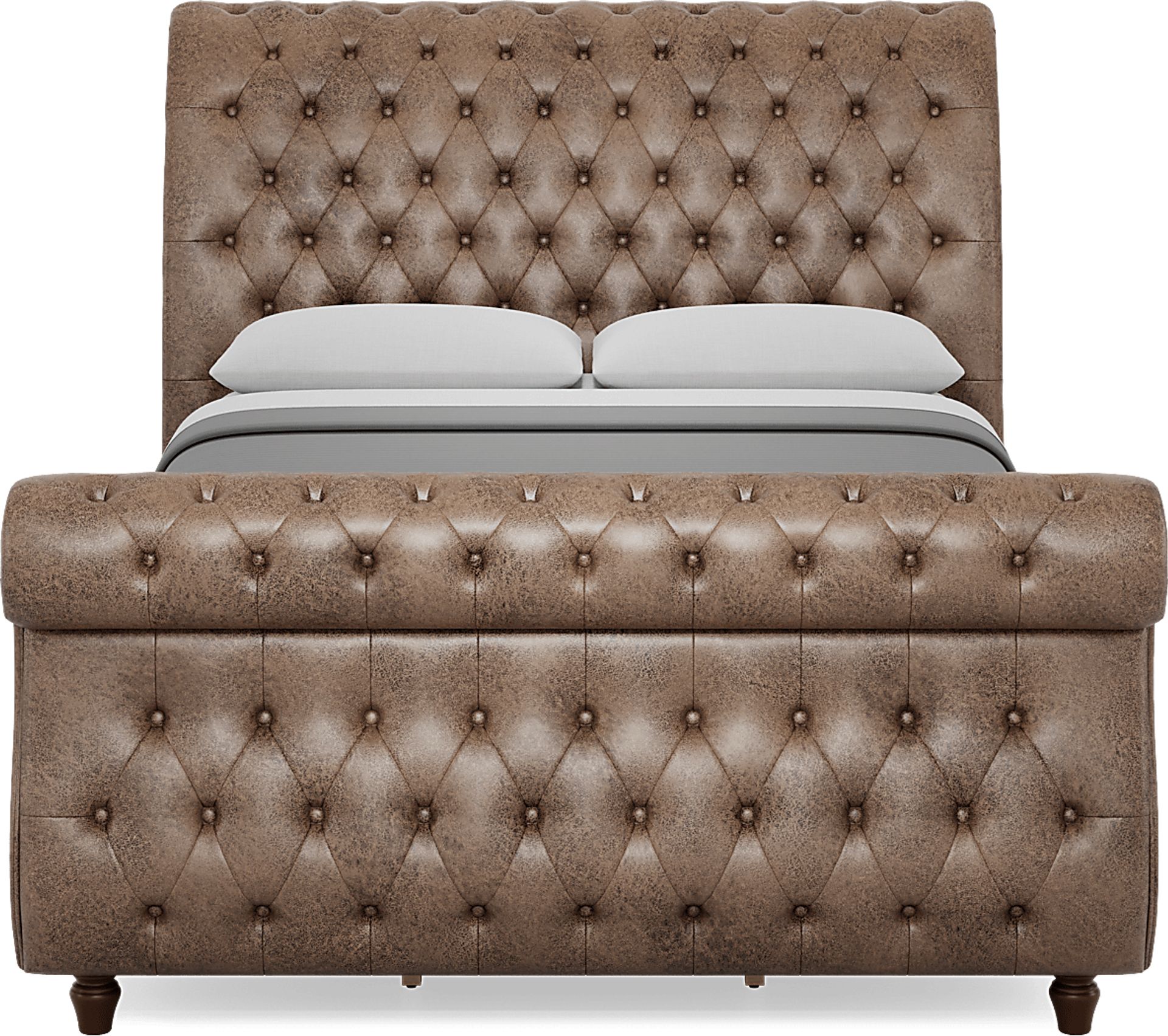 Ivy Brown 3 Pc Queen Upholstered Sleigh Bed - Image 2
