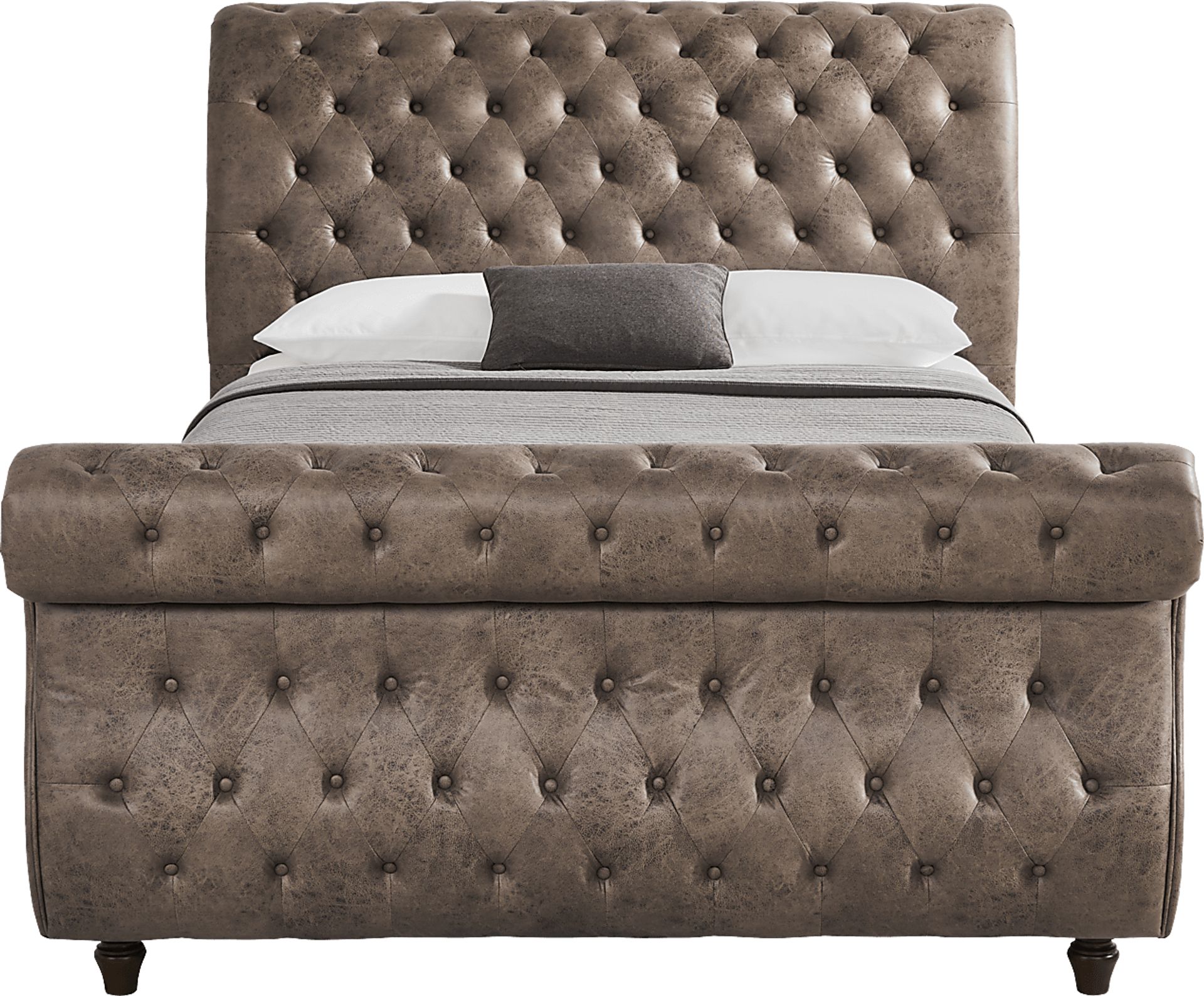 Ivy Brown 3 Pc Queen Upholstered Sleigh Bed - Image 2