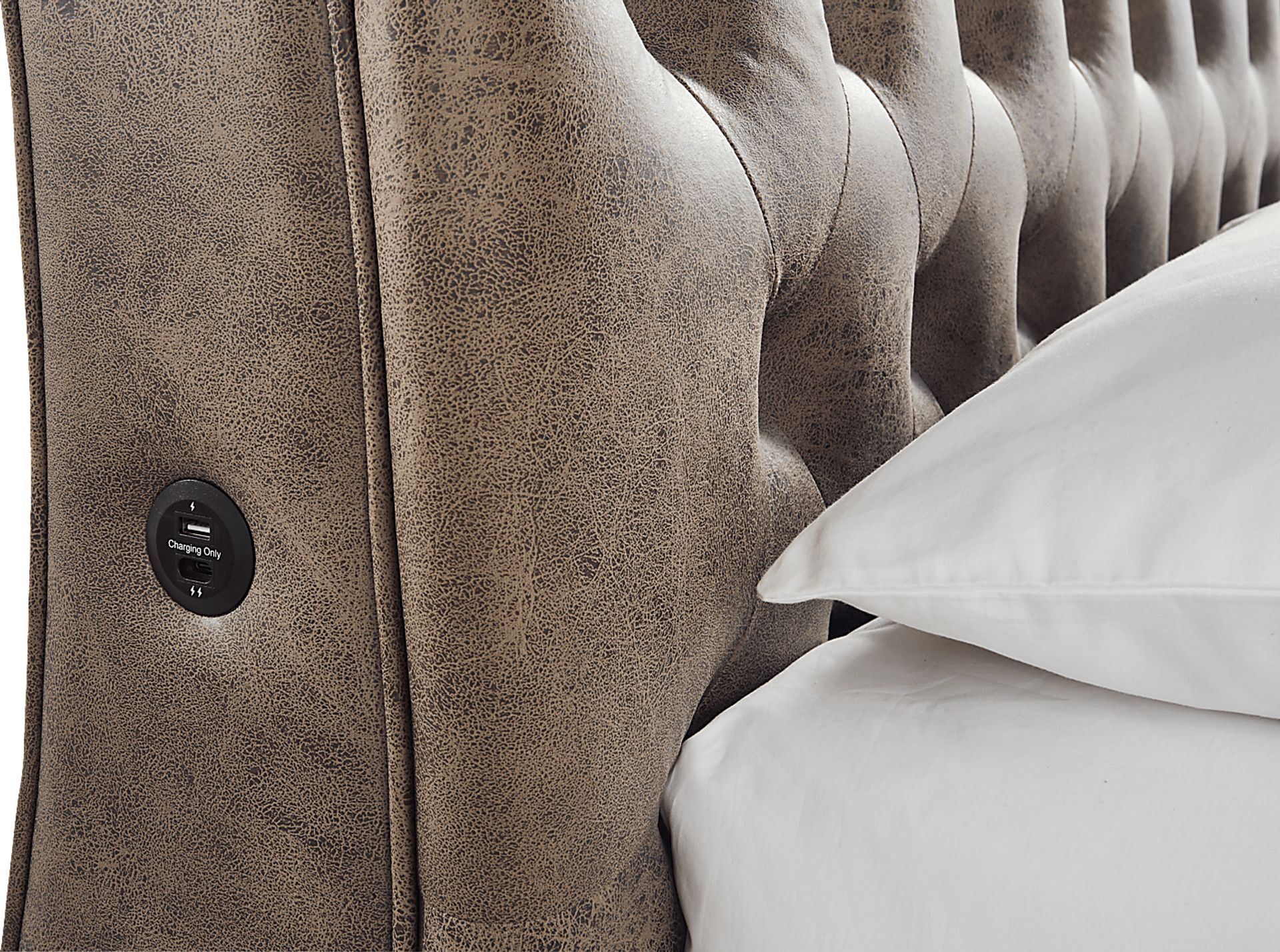Ivy Brown 3 Pc Queen Upholstered Sleigh Bed - Image 3