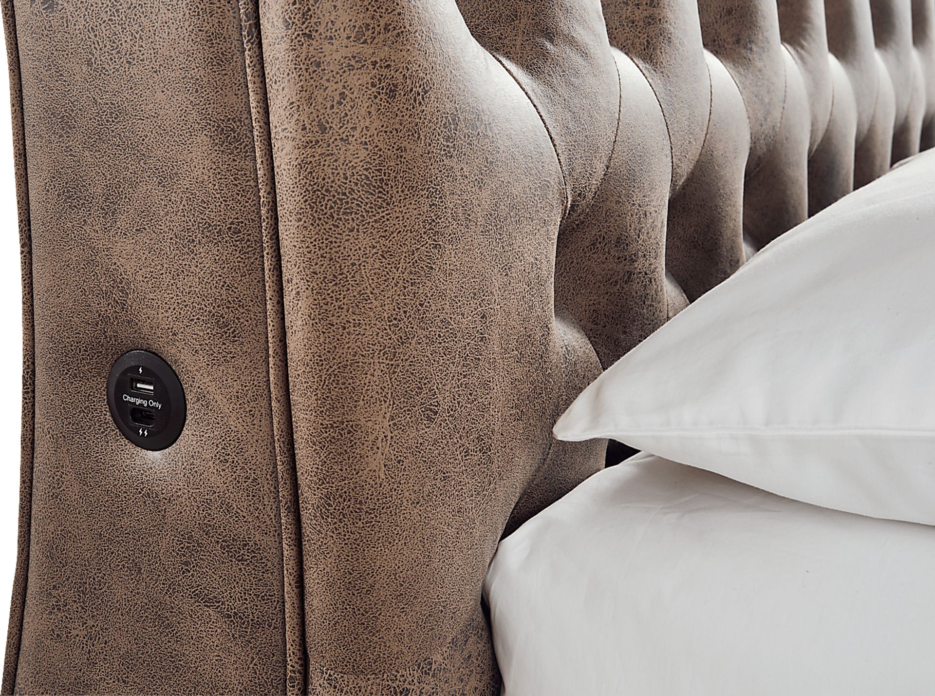 Ivy Brown 3 Pc Queen Upholstered Sleigh Bed - Image 4