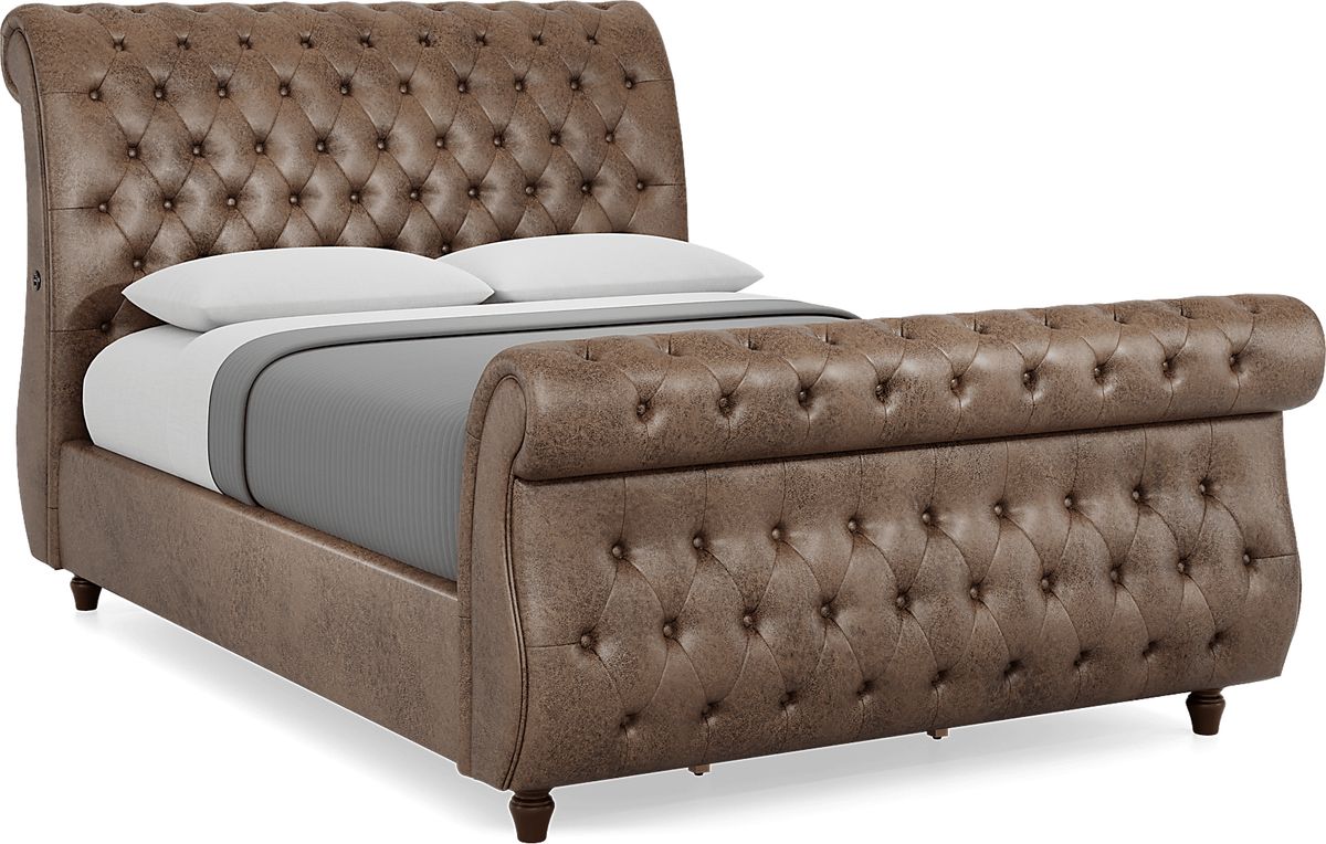 Ivy Brown 3 Pc Queen Upholstered Bed | Rooms to Go