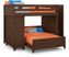 Ivy League 2.0 Walnut Full/Full Step Bunk with Chest and Bookcase