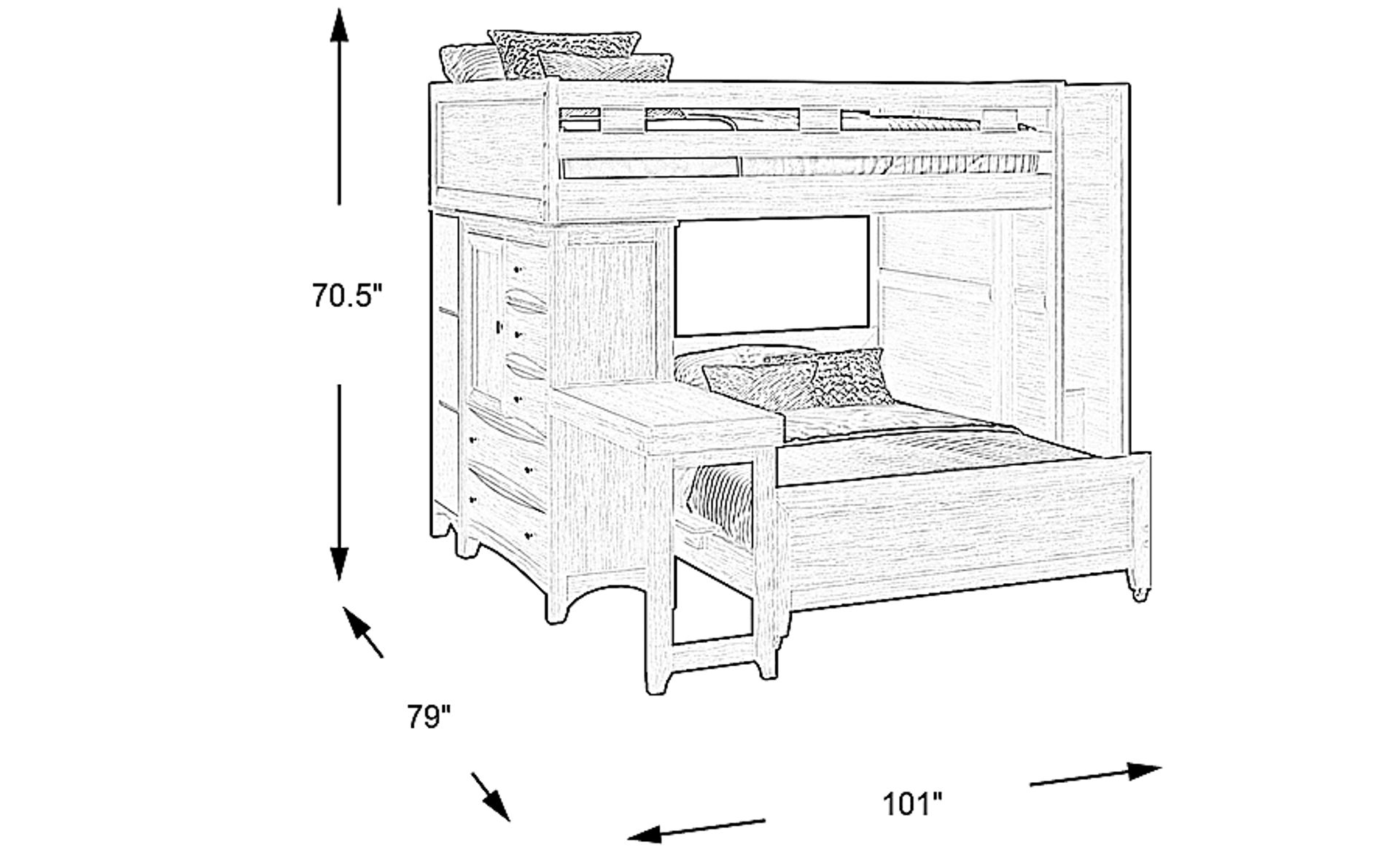 Dimension Image. Please refer to the Dimension Tab on this page for dimension details.