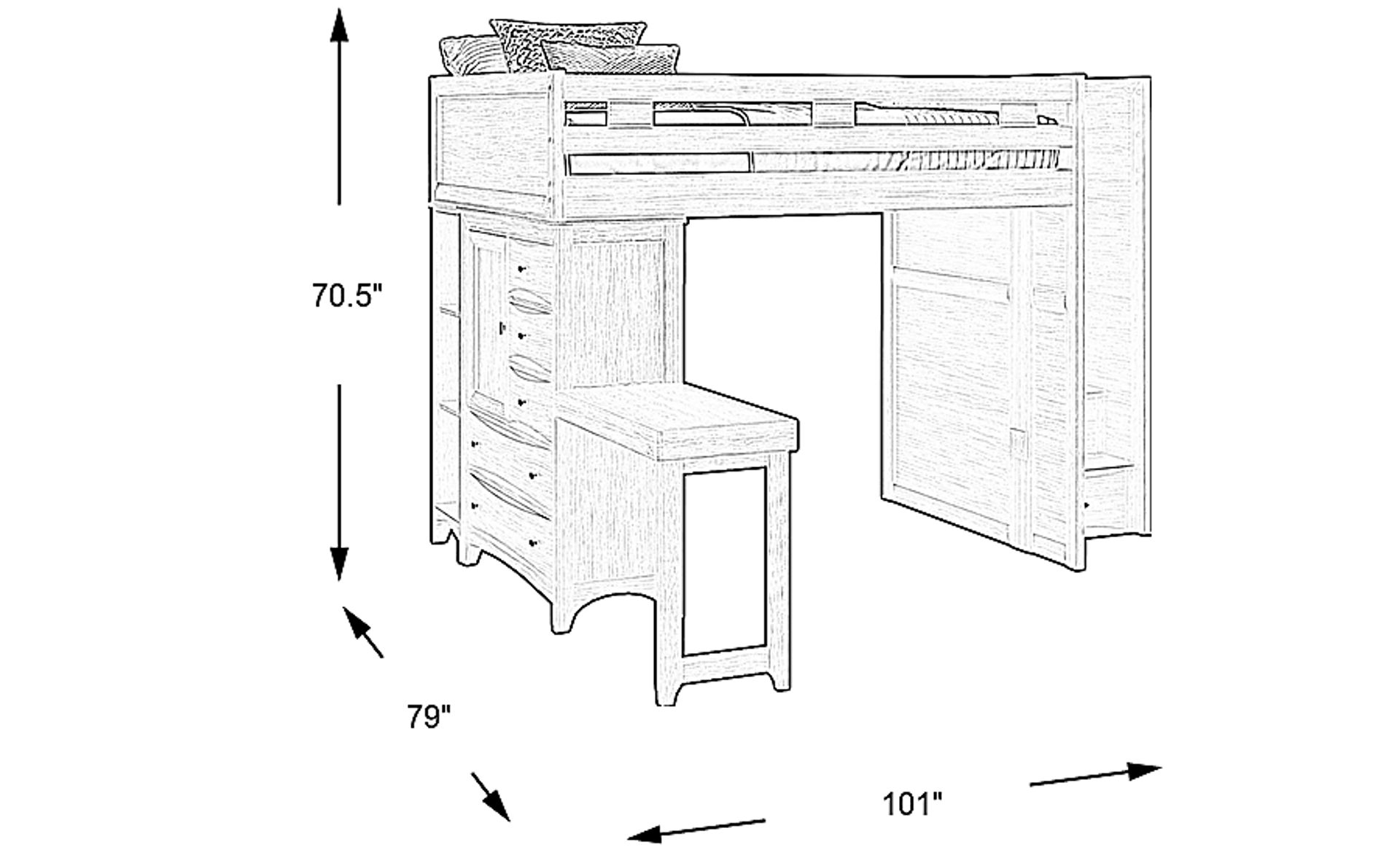 Dimension Image. Please refer to the Dimension Tab on this page for dimension details.