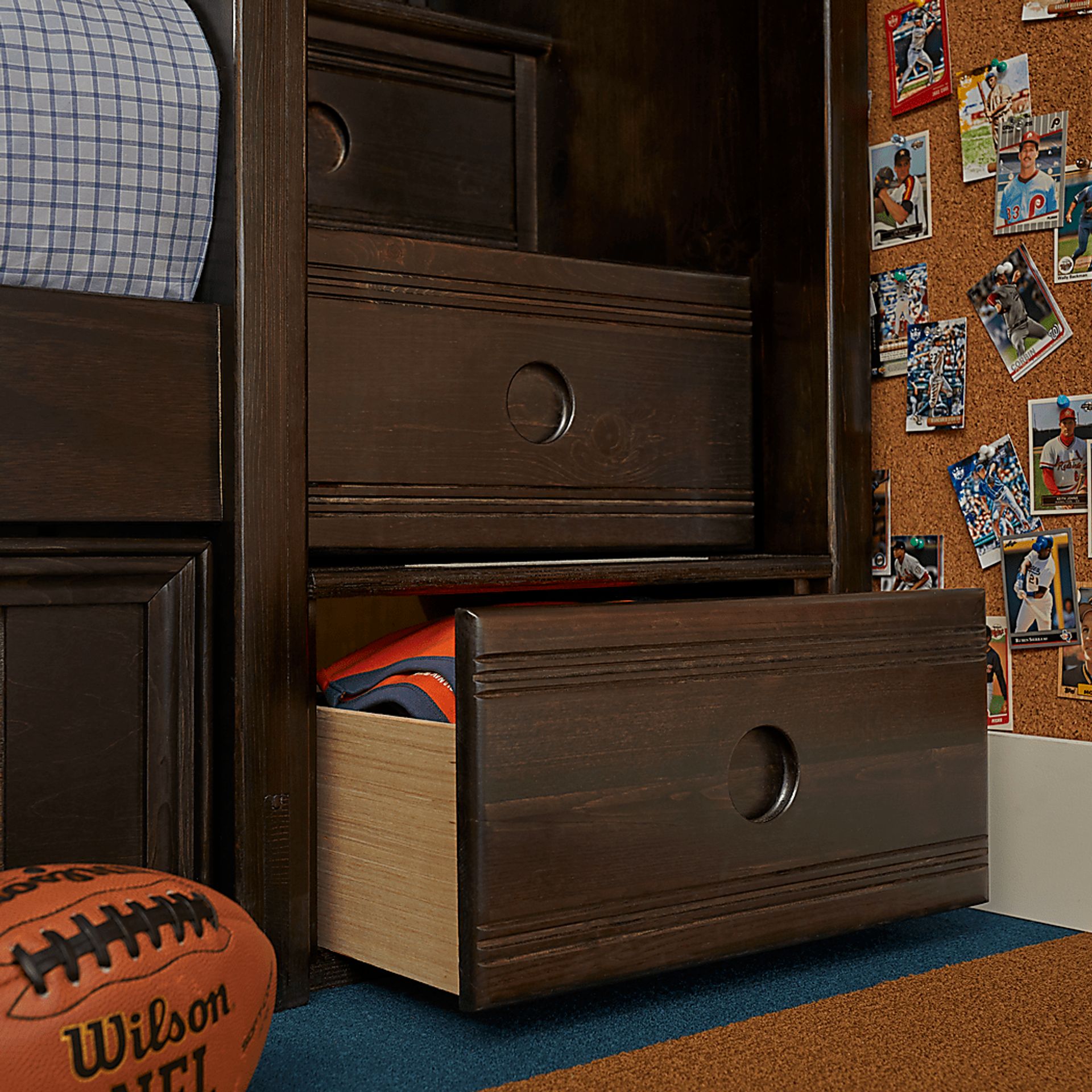 Ivy League 2.0 Walnut Twin/Full Step Loft with Chest - Image 3