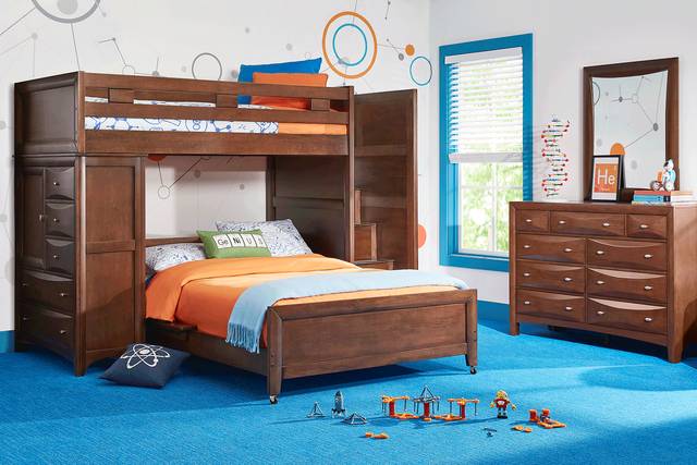 Ivy League 2.0 Walnut Twin/Full Step Loft with Chest - Thumbnail - Image 2