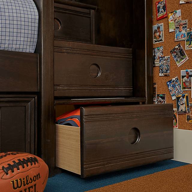 Ivy League 2.0 Walnut Twin Step Loft with Chest and Desk Attachment - Thumbnail - Image 2