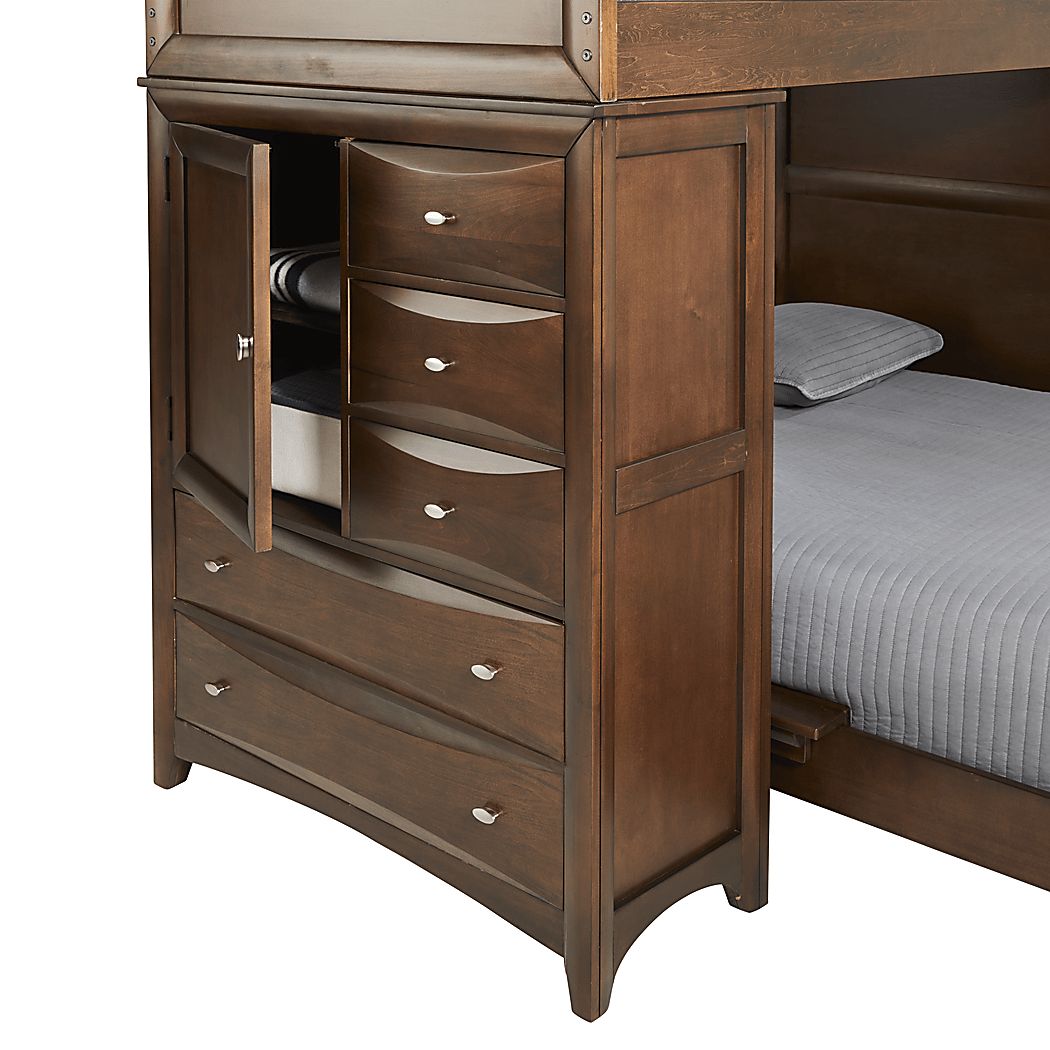 Ivy League 2.0 Walnut Twin Step Loft with Chest - Thumbnail 2