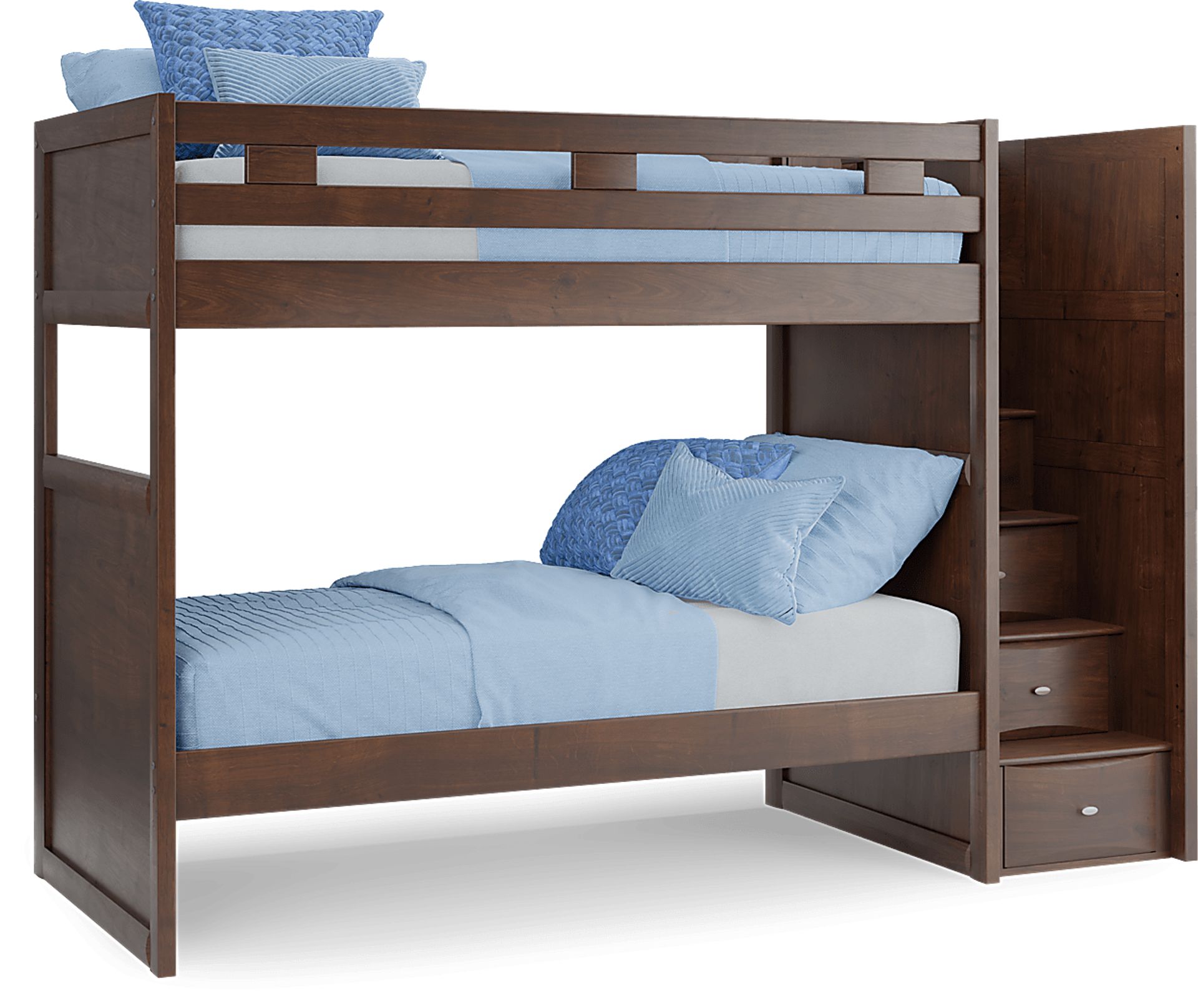 Ivy League 2.0 Walnut Twin/Twin Step Bunk Bed - Image 1