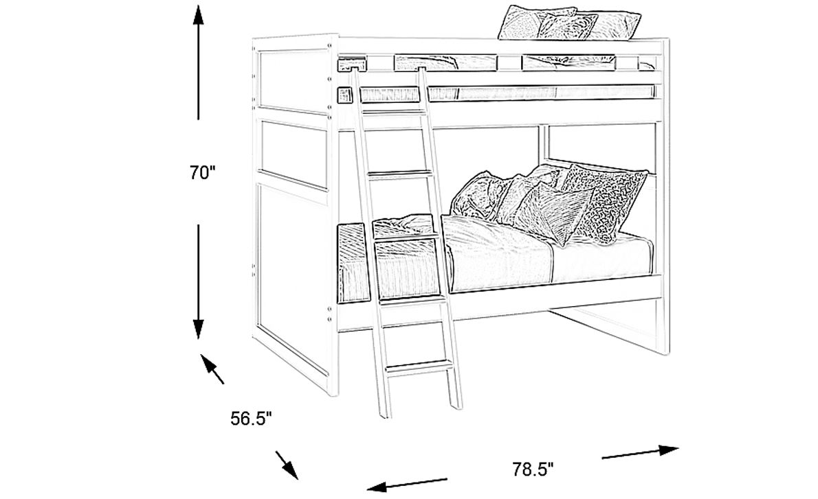 Ivy League 2.0 White Full/Full Bunk Bed