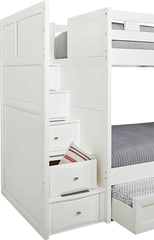 Ivy League 2.0 White Full/Twin Step Bunk with Chest and Bookcase - Thumbnail - Image 4