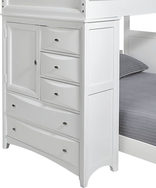 Ivy League 2.0 White Twin/Full Step Loft with Chest - Thumbnail - Image 4