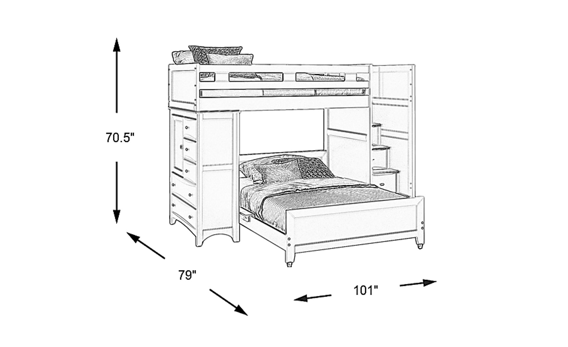 Dimension Image. Please refer to the Dimension Tab on this page for dimension details.
