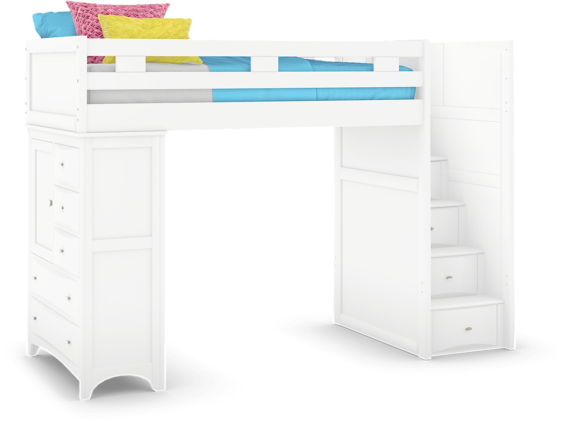 Ivy League 2.0 White Twin Step Loft with Chest - Image 1
