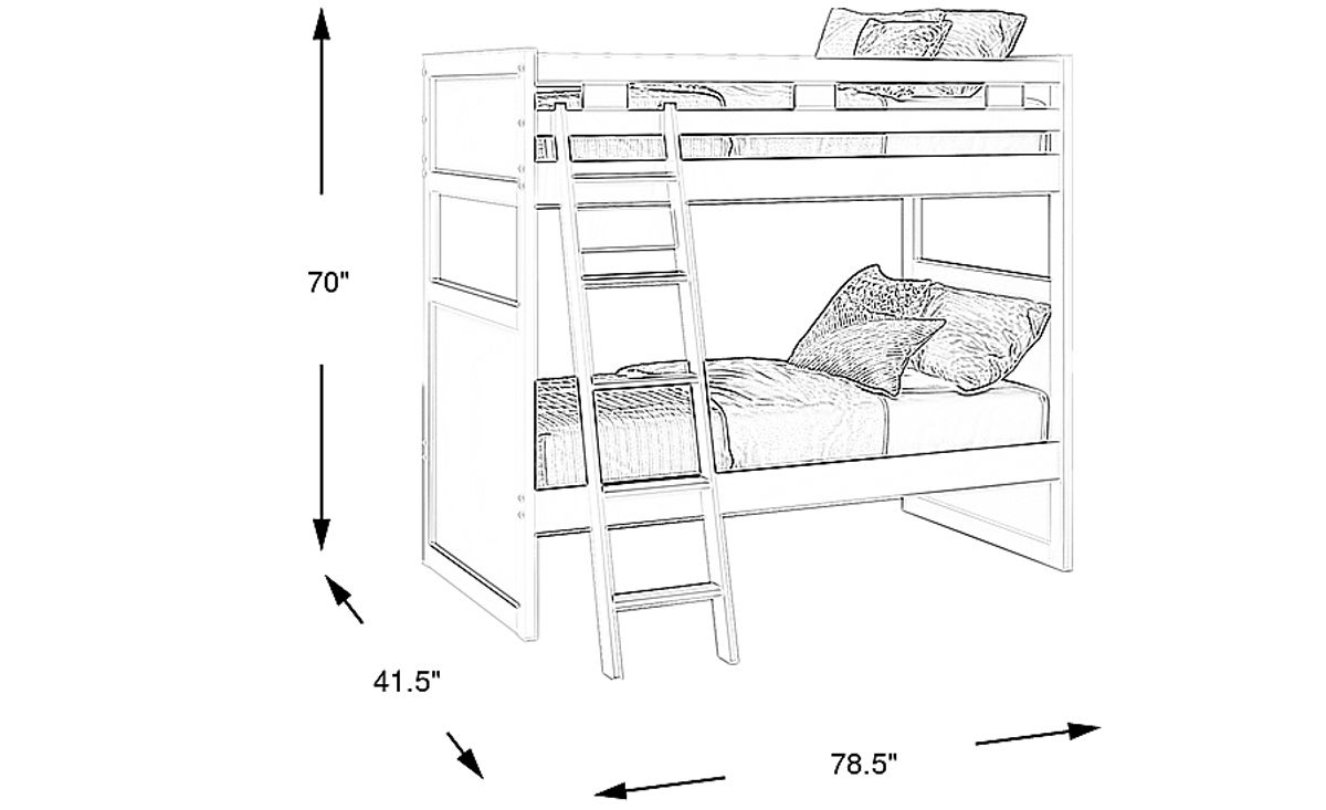 Ivy League 2.0 White Colors,white Twin Twin Bunk Bed 