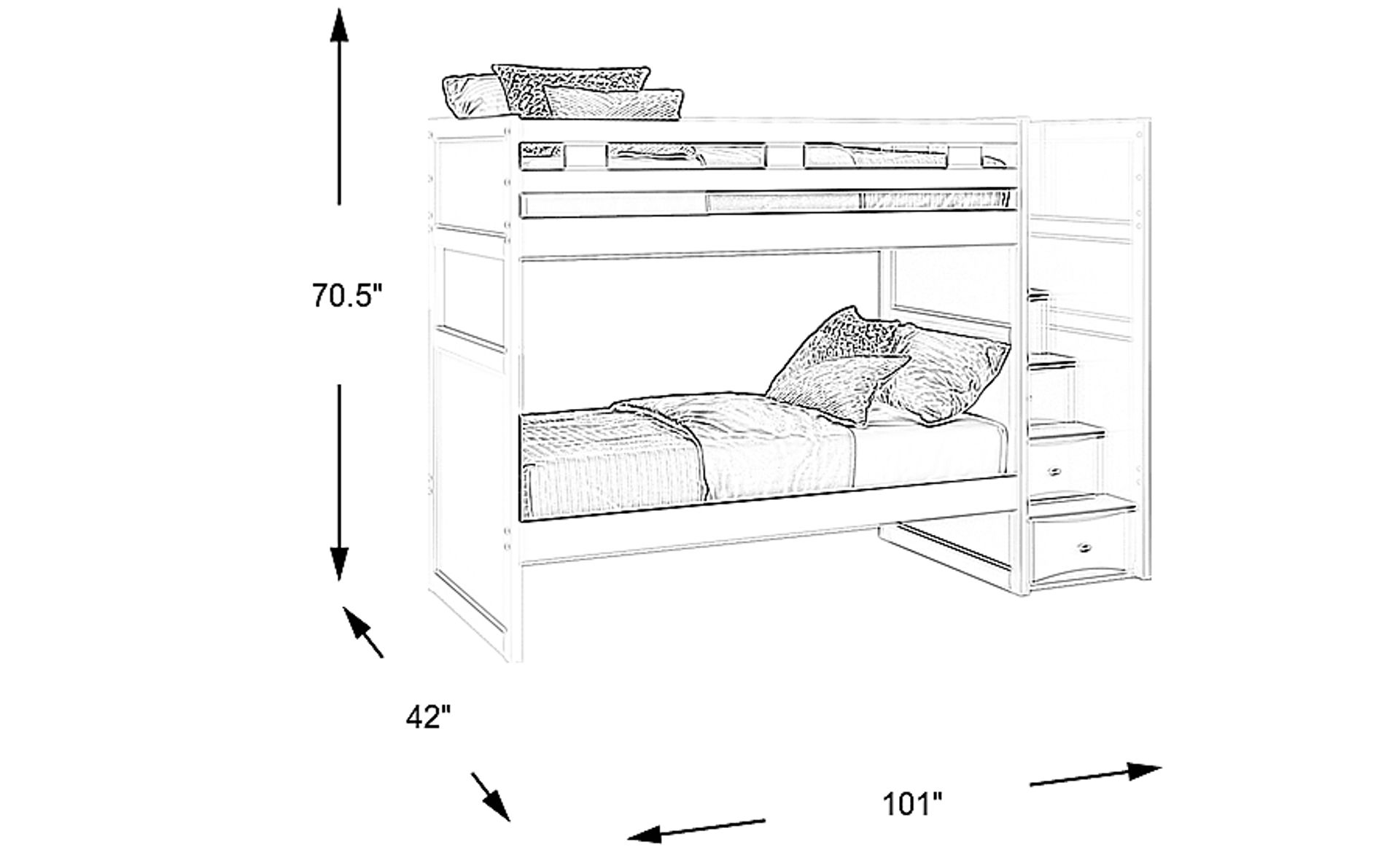 Dimension Image. Please refer to the Dimension Tab on this page for dimension details.