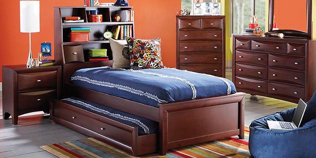 Ivy League Cherry 5 Pc Full Bookcase Bedroom - Thumbnail - Image 1
