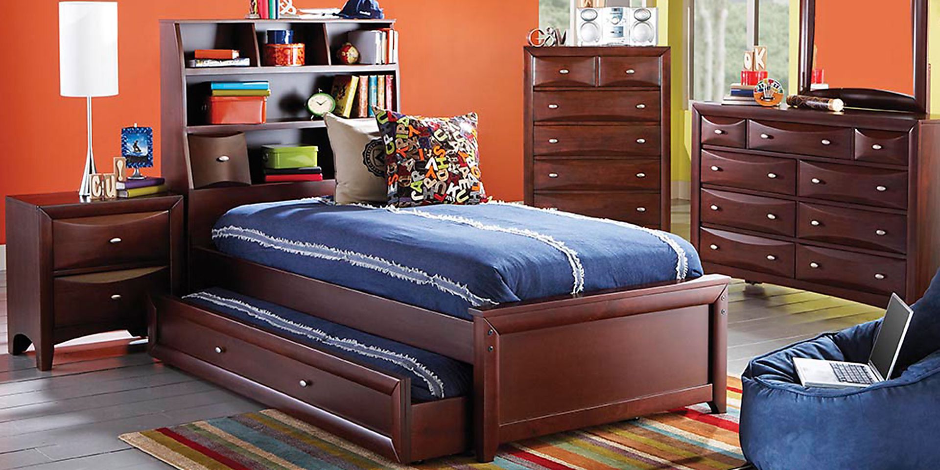 Ivy League Cherry 5 Pc Full Bookcase Bedroom - Image 1