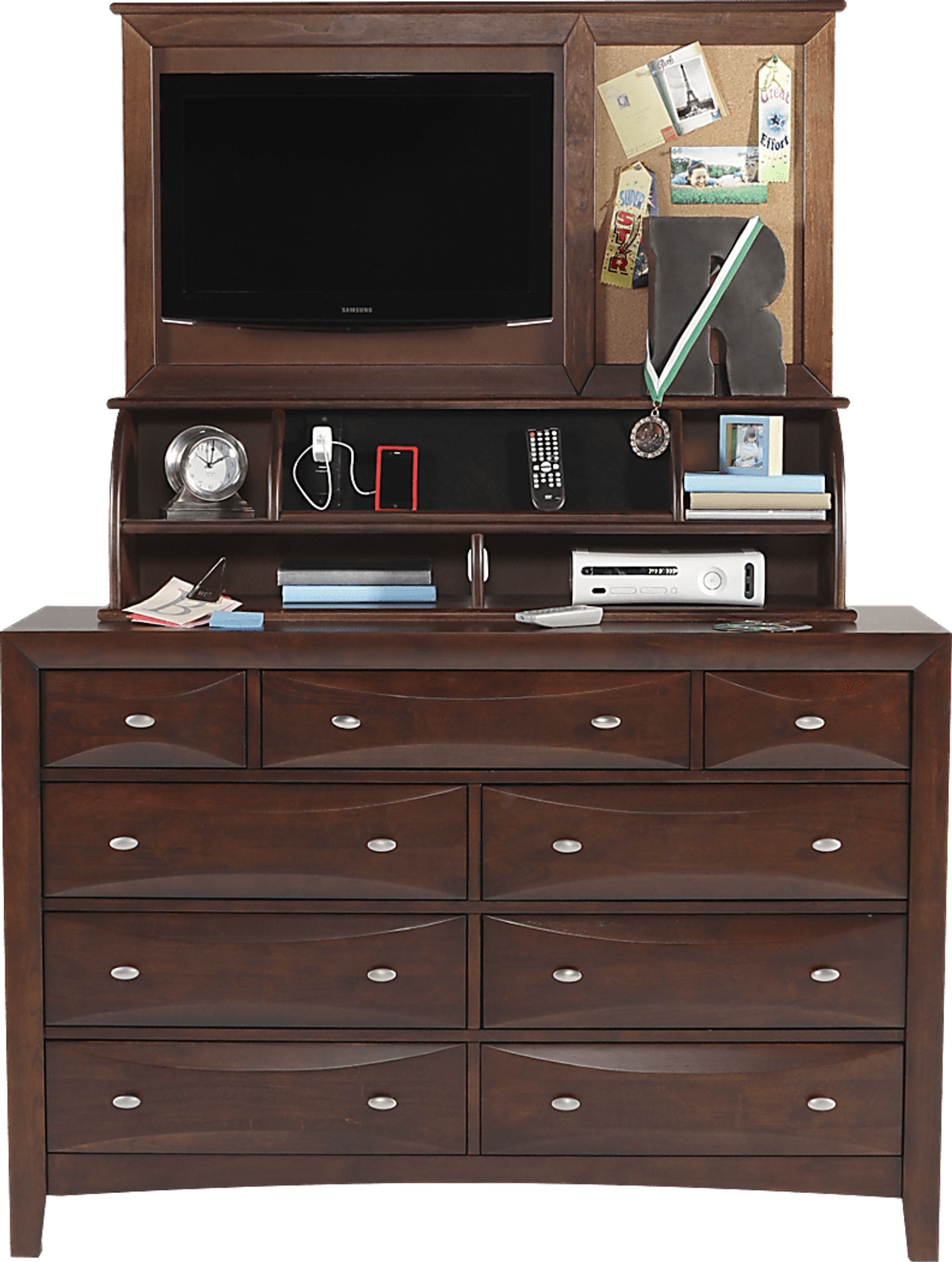 Ivy League Cherry Dresser with Interactive Hutch - Image 1