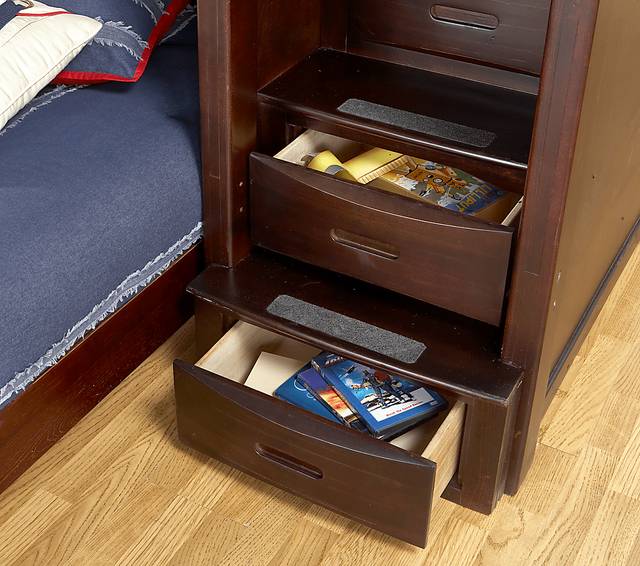 Ivy League Cherry Twin/Full Step Loft Bunk with Desk - Thumbnail - Image 3