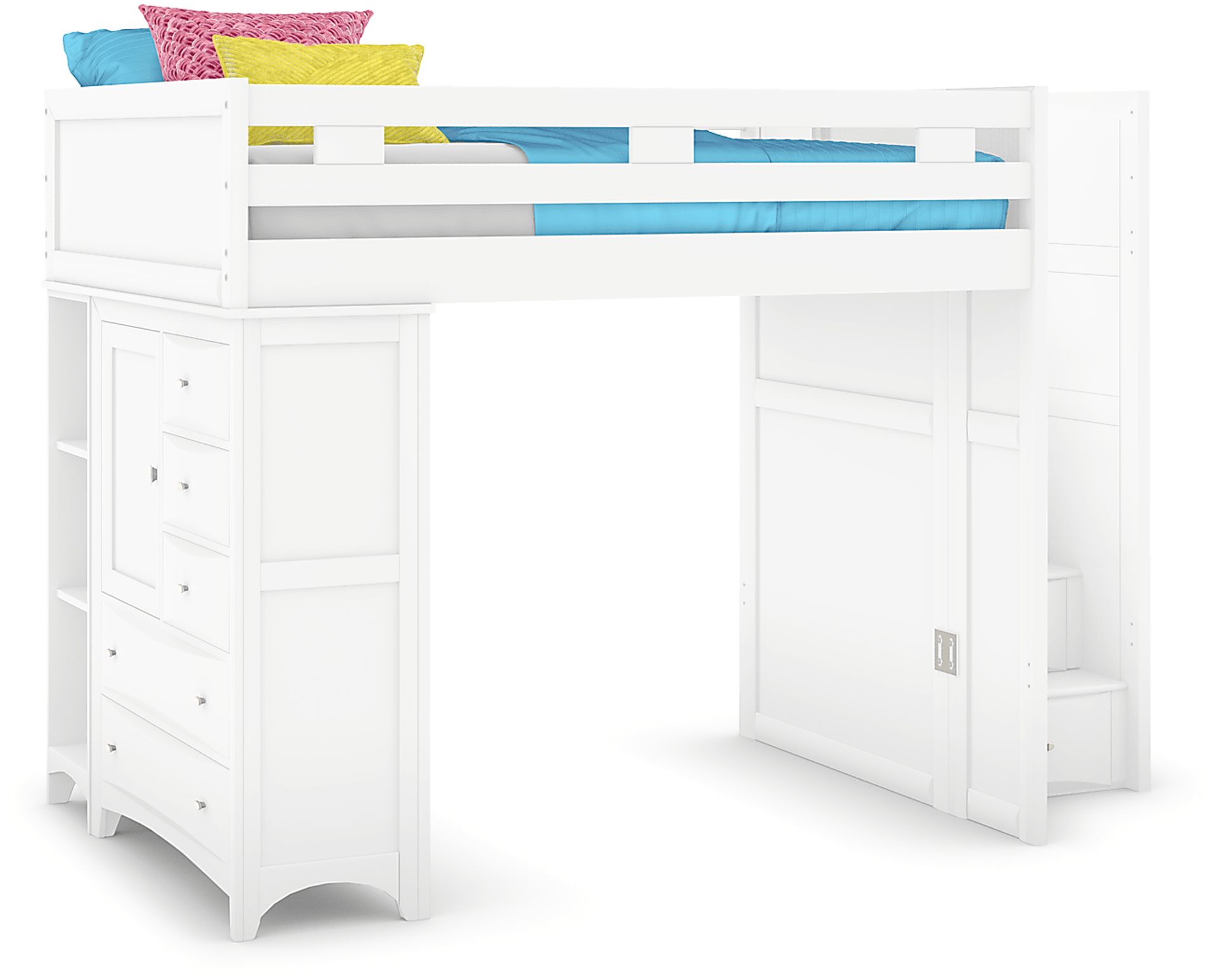 Ivy League 2.0 White Full Step Loft with Chest and Bookcase - Image 2