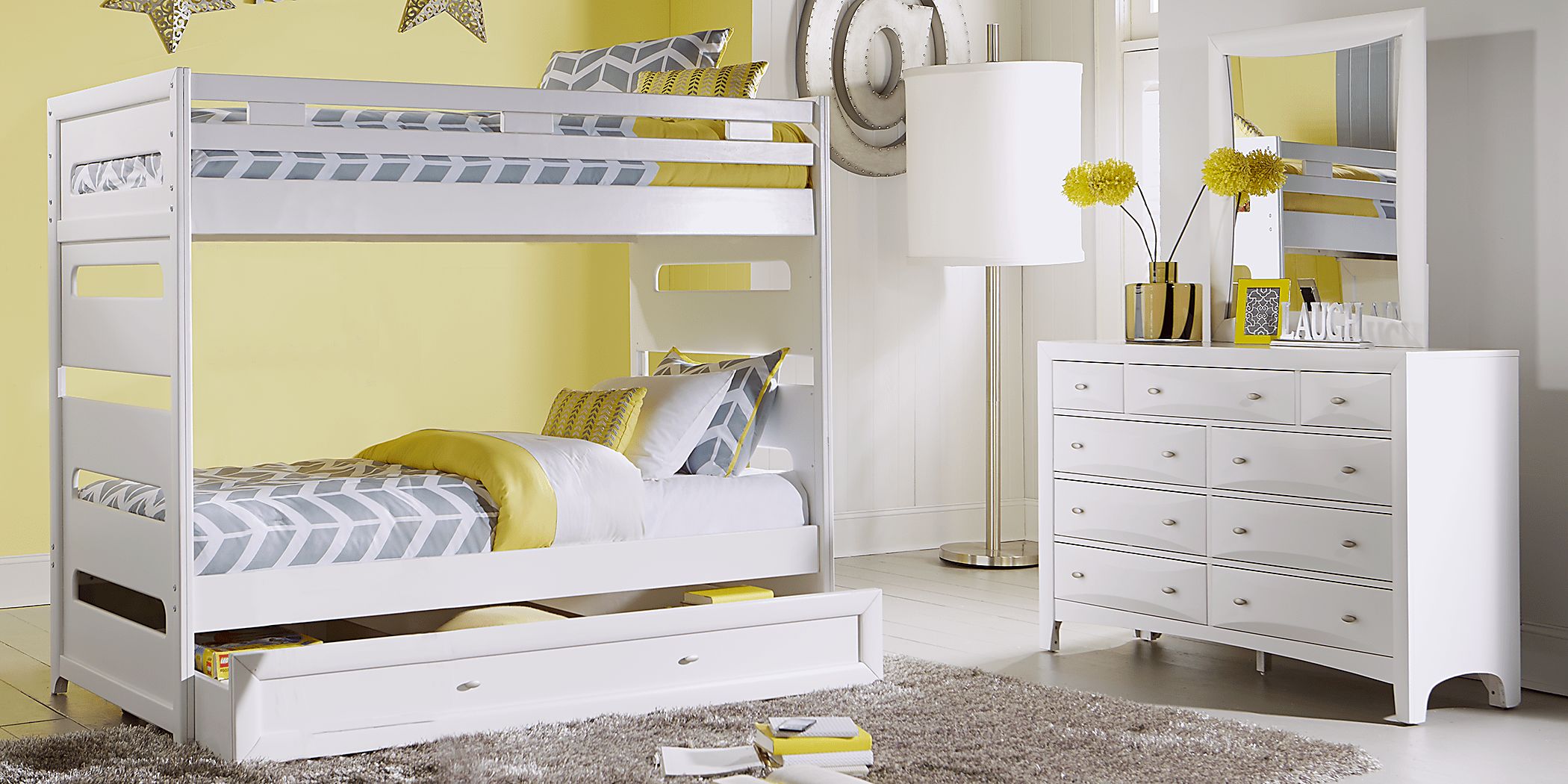 Ivy League White Twin/Twin Bunk Bed Rooms To Go
