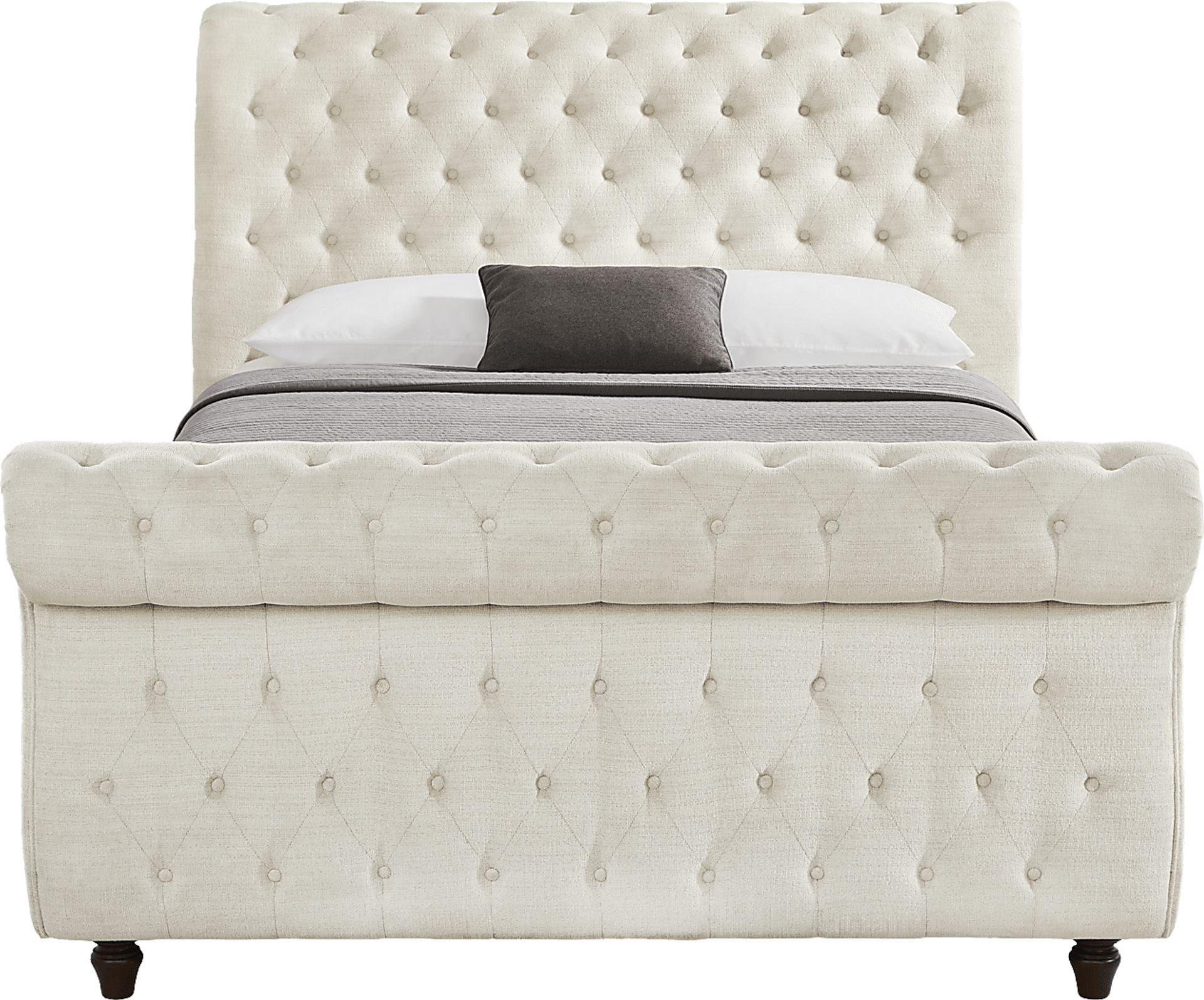 Ivy White 3 Pc Queen Upholstered Sleigh Bed - Image 2