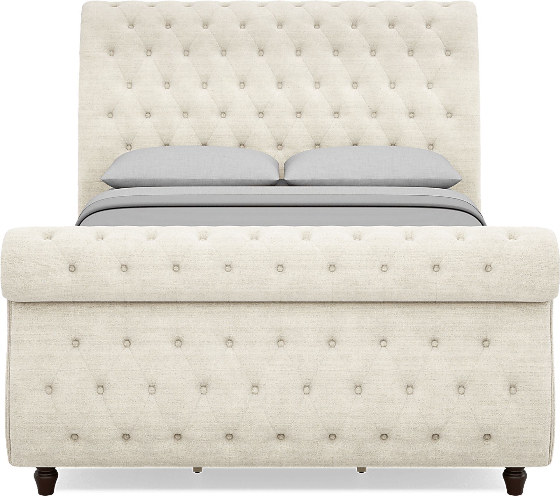 Ivy White 3 Pc Queen Upholstered Sleigh Bed - Image 2