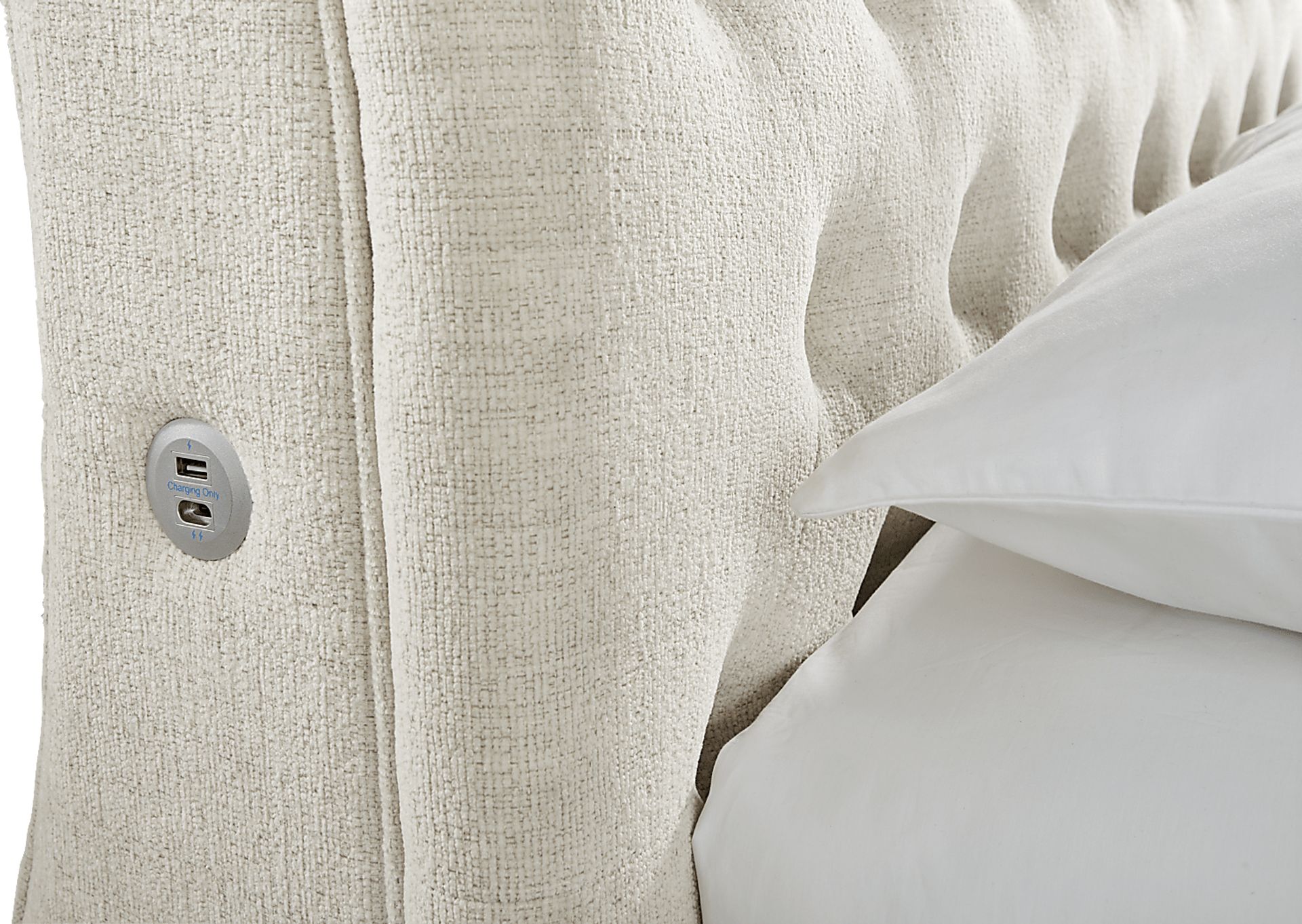 Ivy White 3 Pc Queen Upholstered Sleigh Bed - Image 3