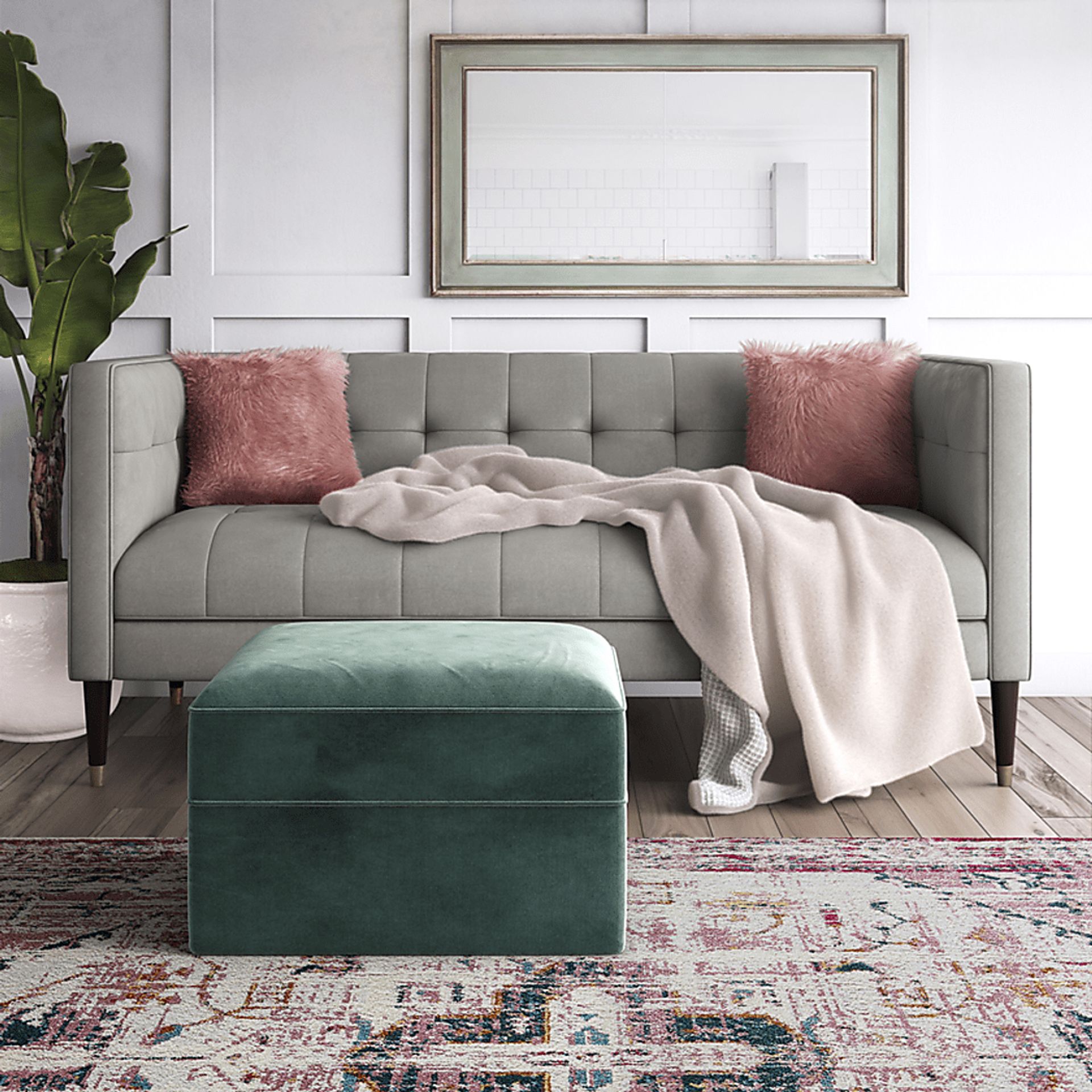 CosmoLiving By Cosmopolitan Izabella Pink 5' x 7' Rug - Image 5
