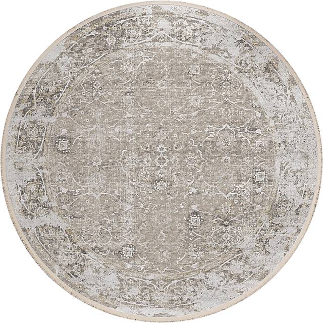 Izabelle Beige 8' Round Rug - Thumbnail - Image 1